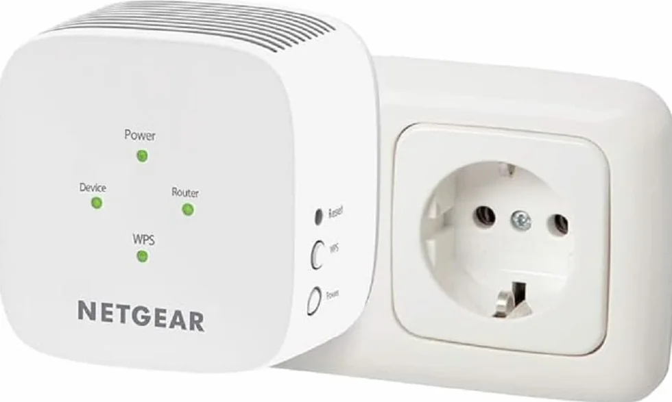 NETGEAR Wzmacniacz WLAN EX3110 Wzmacniacz WLAN AC750 (dwuzakresowe WiFi 2,4/5 GHz, zasięg od 2 do 3 pomieszczeń i 20 urządzeń, prędkość do 750 Mb/s), biały