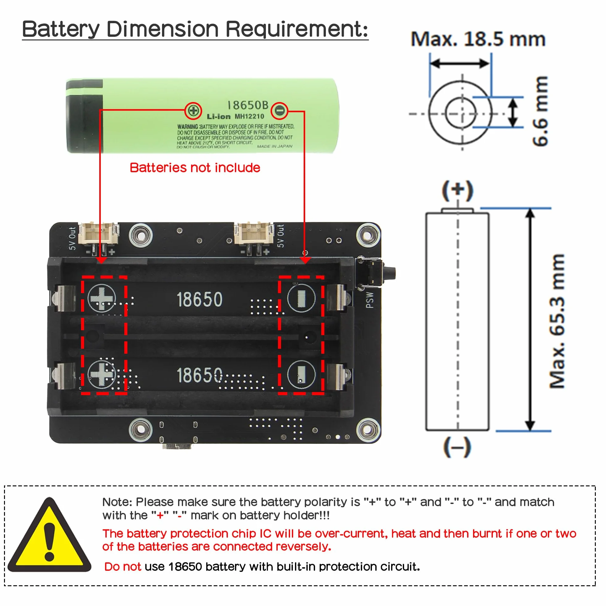 Geekworm X1200 5V UPS Shield for Raspberry Pi 5, with Max 5.1V 5A Output & Auto Power On & Safe Shutdown & Power Loss Detection Function