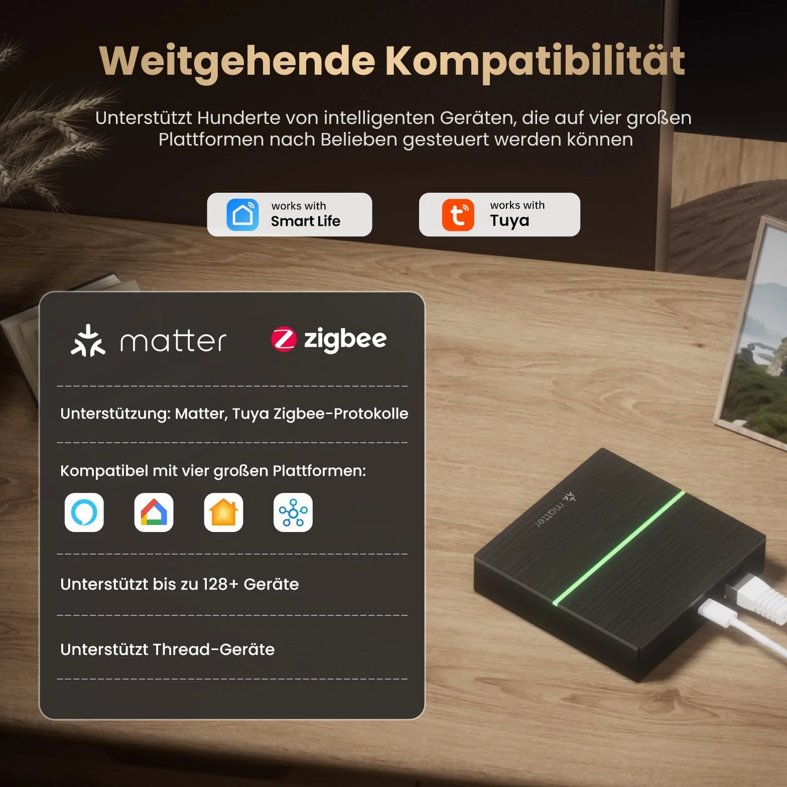 MIUCDA Zigbee Gateway i Matter Thread Hub do automatyki domowej, obsługuje Alexa, Google Assistant, Apple HomeKit, SmartThings