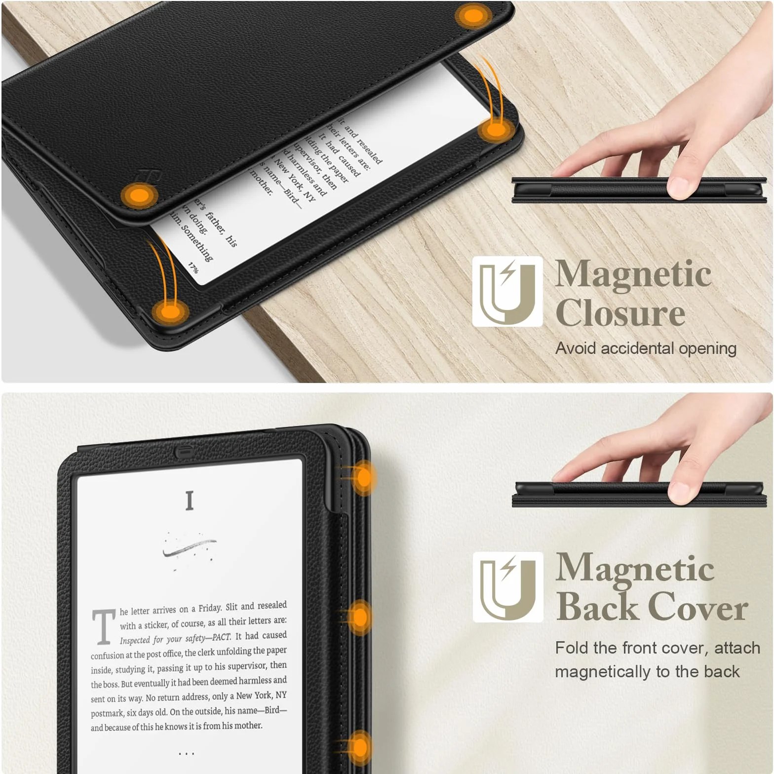 Fintie Etui kompatybilny z 7" Kindle Paperwhite (12. Generacja，2024) i Kindle Colorsoft Signature Edition (1. Generacja), Etui z Paskiem na Rękę i Automatycznego Uśpienia/Wybudzenia, Czarny