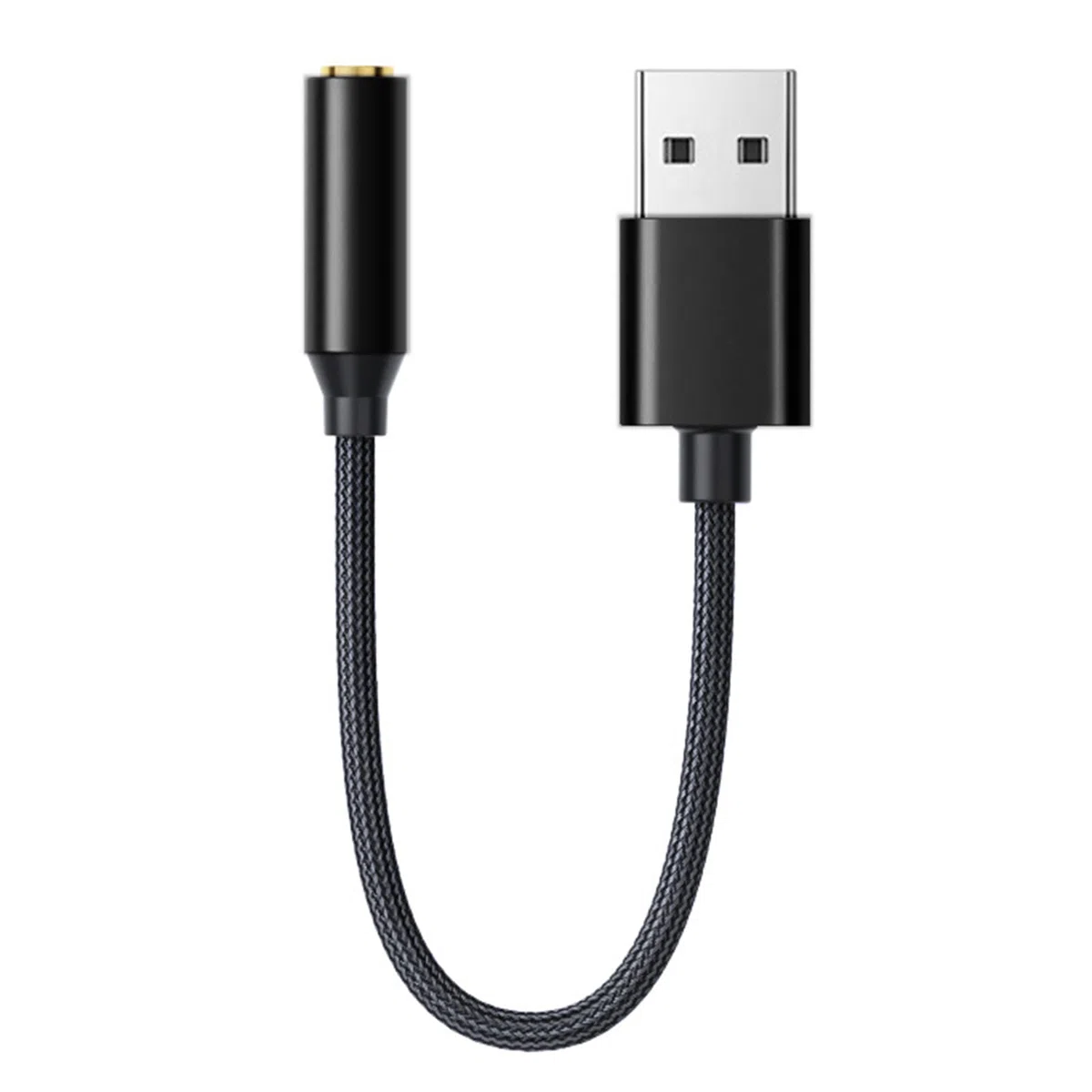 Adapter audio USB na jack 3,5 mm, zewnętrzna karta dźwiękowa USB, złącze TRRS, kompatybilne z słuchawkami, komputerem, laptopem, komputerem stacjonarnym, PS4