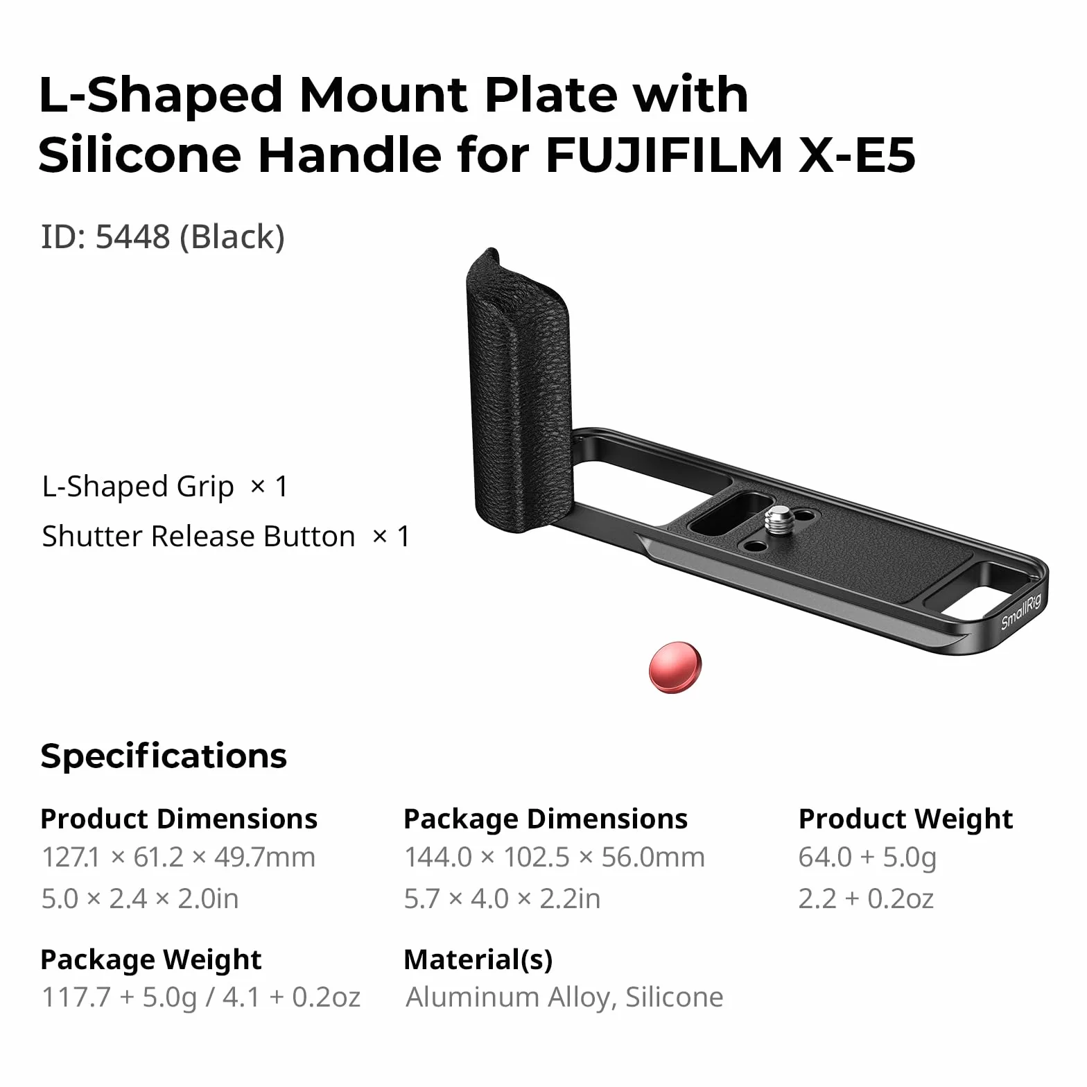 SMALLRIG Uchwyt X-E5 L-Shape do FUJIFILM Arca Szybki Montaż 1/4"-20 Czarny