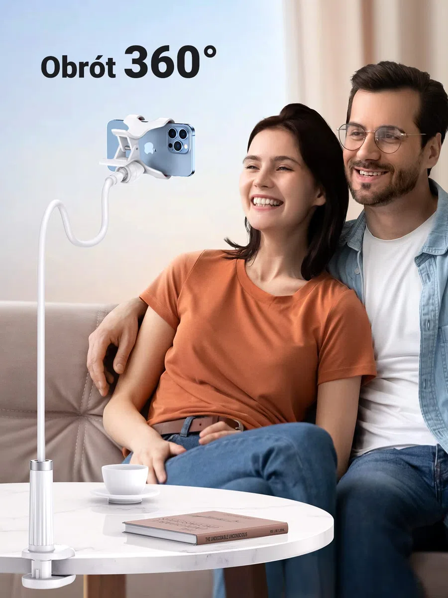 UGREEN Uchwyt na telefon do łóżka, na biurko, gęsiej szyja, elastyczny uchwyt na telefon komórkowy, kompatybilny z iPhone 15 Plus Pro Max 14 13, Galaxy S23, S22, S21, Ultra, S20, Redmi Note 12 Pro