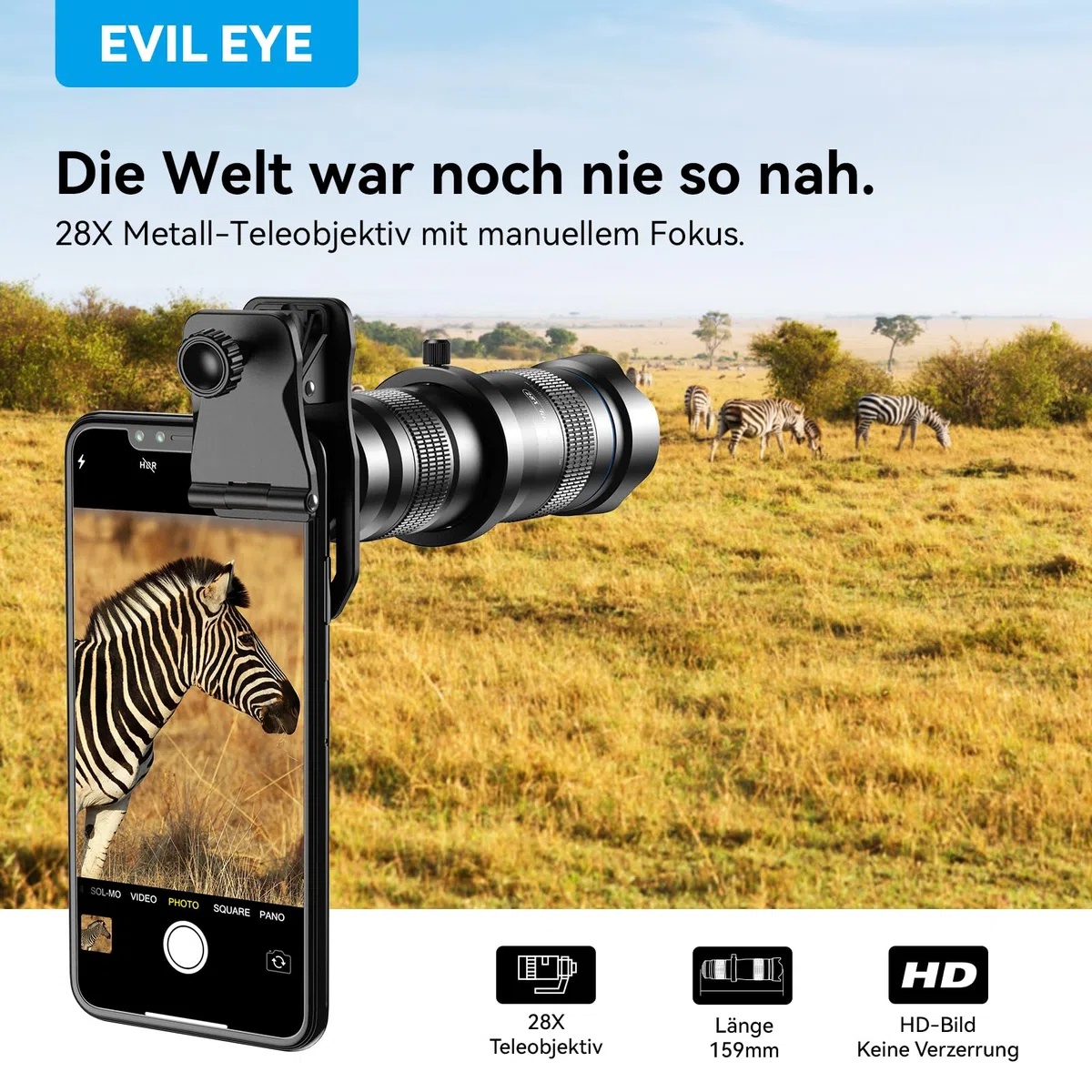 APEXEL Teleobiektyw HD do telefonu komórkowego 28X z wyzwalaczem do iPhone Samsung, Huawei, Xiaomi Android smartfona, monokularu