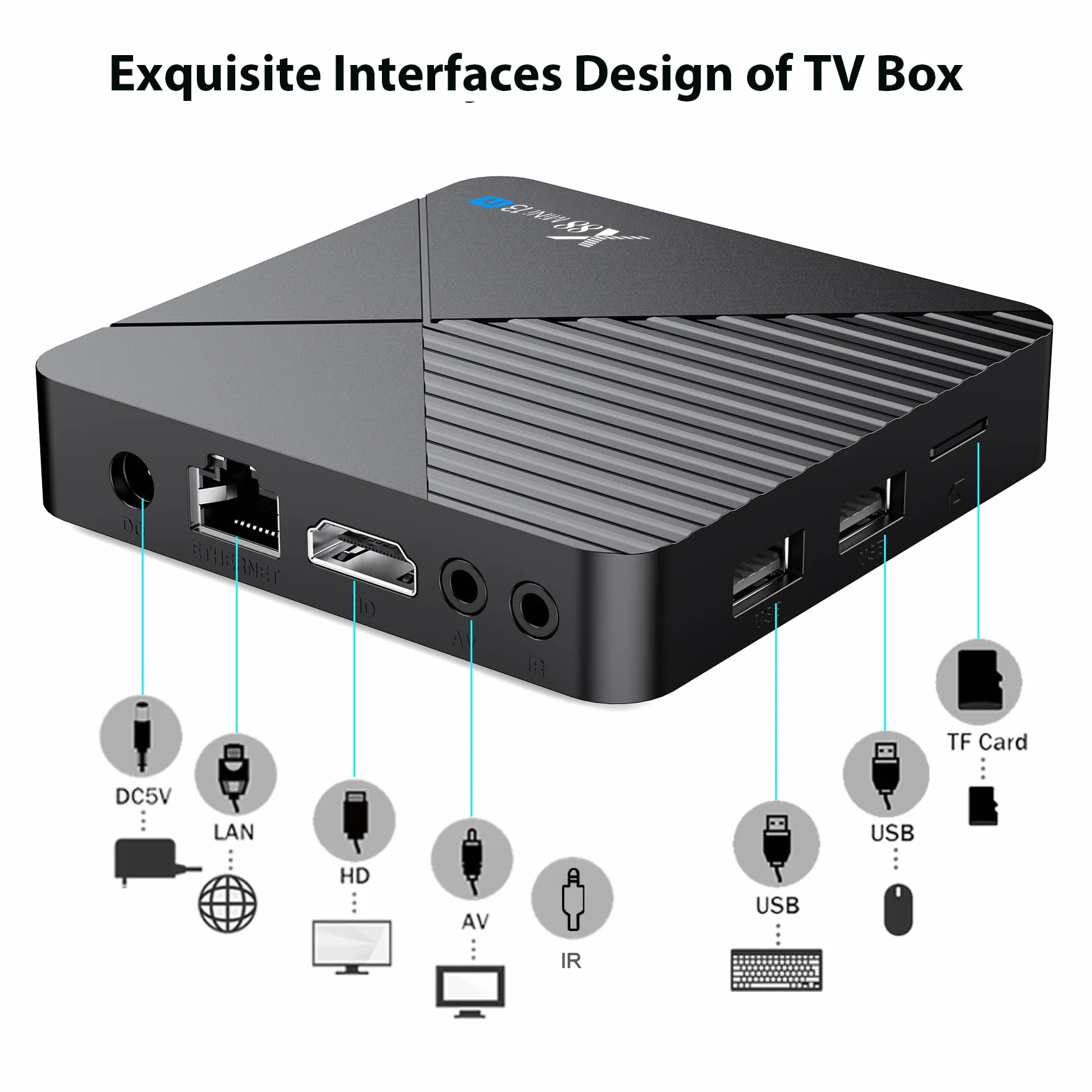 GREVA Android 13.0 TV Box, Android Box 4 GB RAM 32 GB ROM RK3528mini Quad-Core 64bit Cortex-A53 chip, rozdzielczość 8K UHD 2,4 GHz / 5,8 GHz WiFi6 10/100 M LAN Enternet Bluetooth 5.0 Smart TV Box