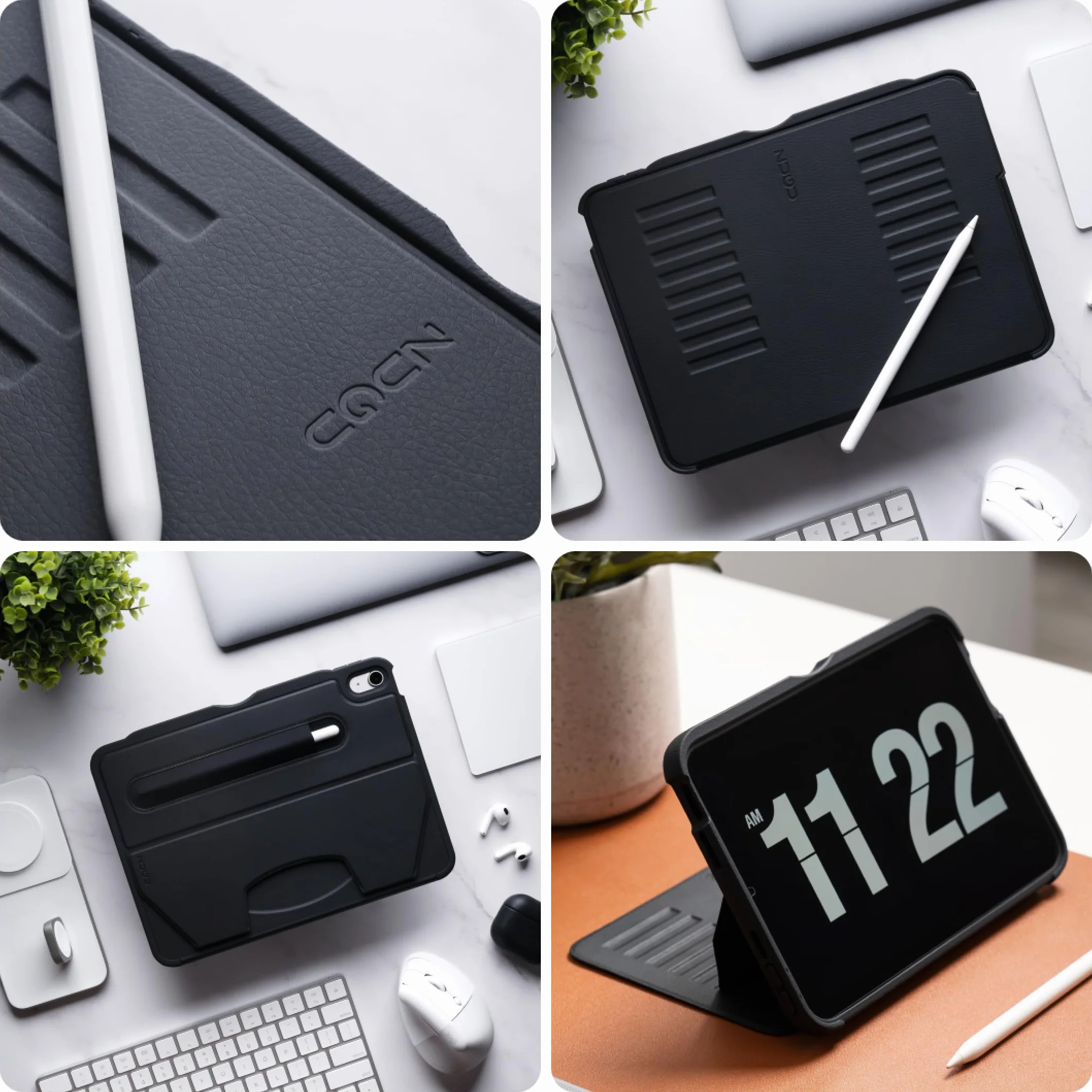 ZUGU CASE Etui Ochronny iPad Air 11 M4 2026 M3 2025 M2 2024 iPad Air 5/4 10.9 Cala Magnetycznie Stojak Ładowanie Apple Pencil Czarny