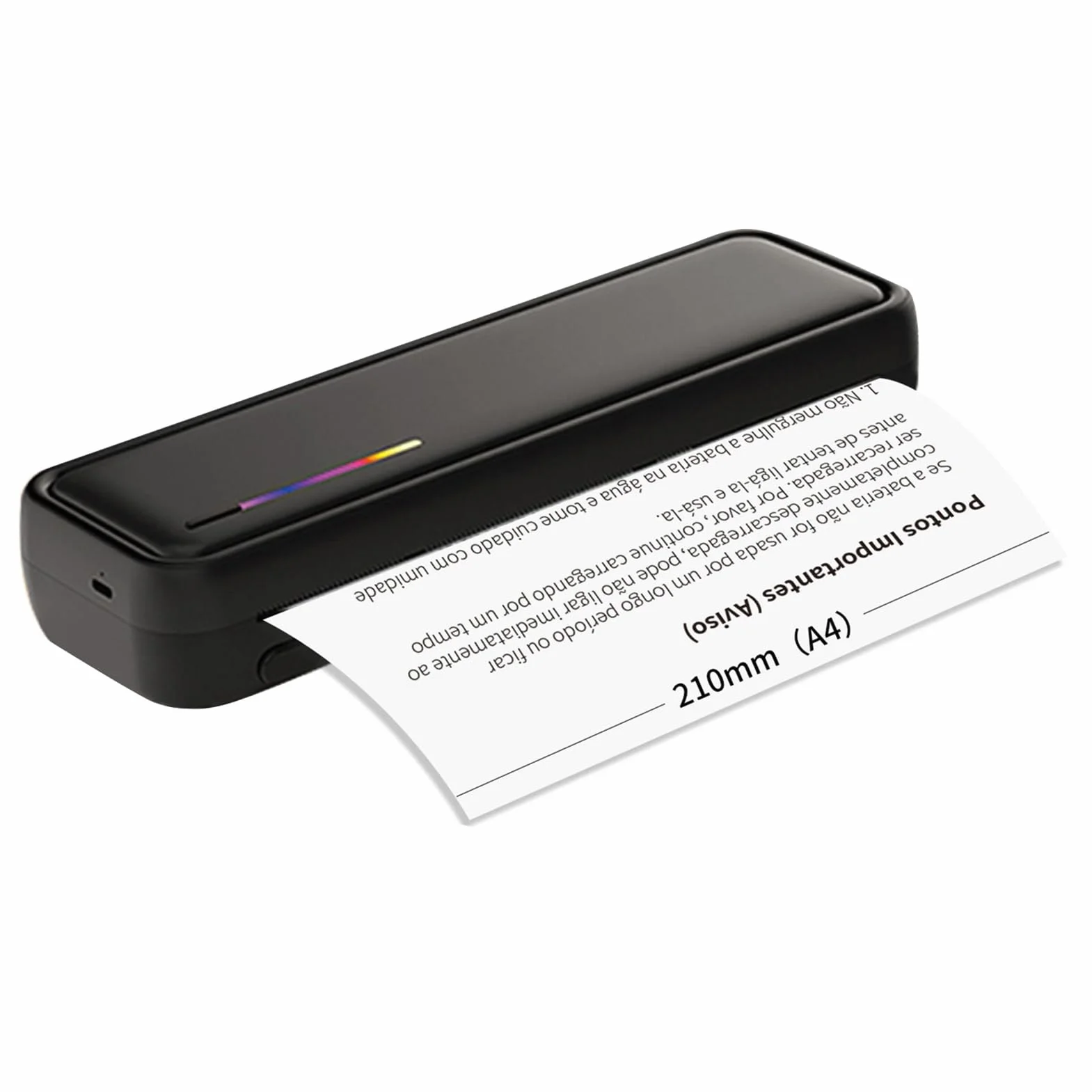 Przenośna drukarka termiczna A4 Bezprzewodowa BT kompatybilna iOS Android 210 mm