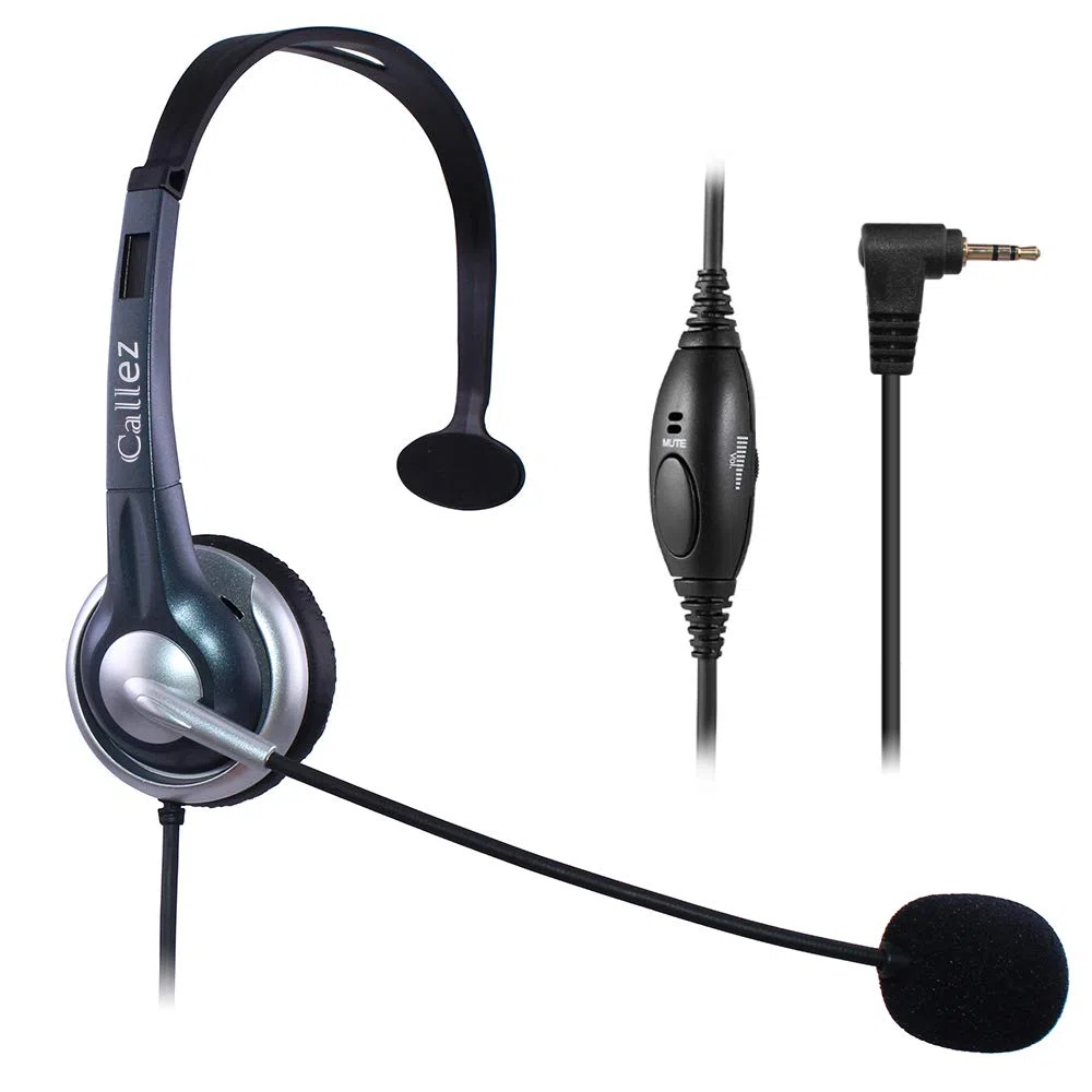 Callez 2,5 mm bezprzewodowy zestaw słuchawkowy do telefonu mono, zestaw słuchawkowy z mikrofonem z redukcją szumów do DECT Siemens Gigaset C430 C530 Panasonic Cisco Polycom Call Center Home Office