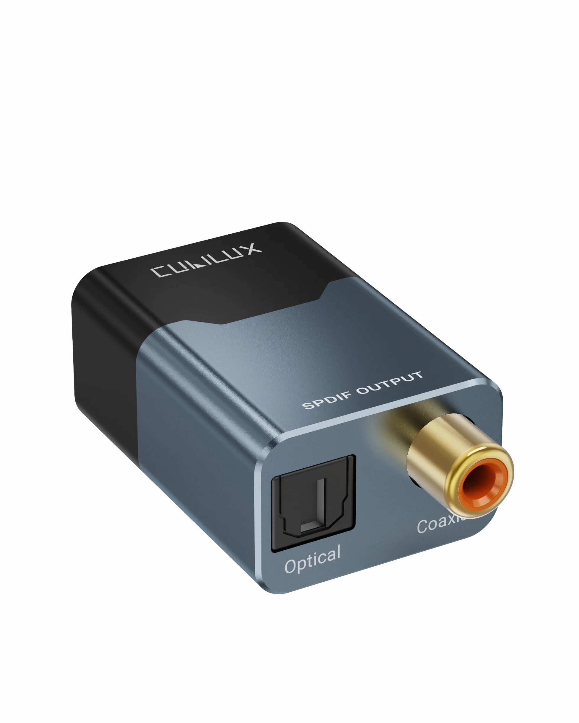 Cubilux USB C/A na optyczny i koncentryczny adapter audio SPDIF, 192 kHz 24 bit PCM, stereo i 5.1 passthrough wyjście cyfrowe, TOSLINK i koncentryczny podwójny port, Plug and Play do laptopa, PC