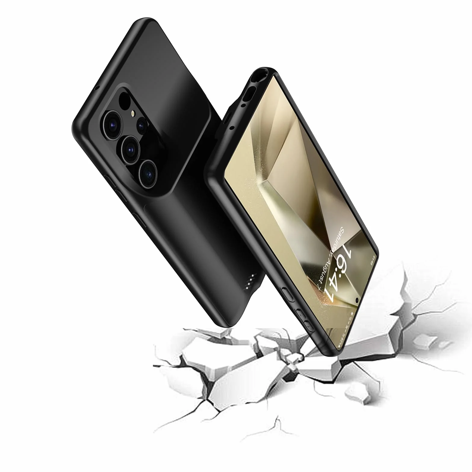 Etui na baterie 10000mAh do Samsung Galaxy S24 Ultra ładowalna obudowa ładująca, przenośna obudowa baterii do Samsung Galaxy S24 Ultra 5G czarna obudowa zasilania