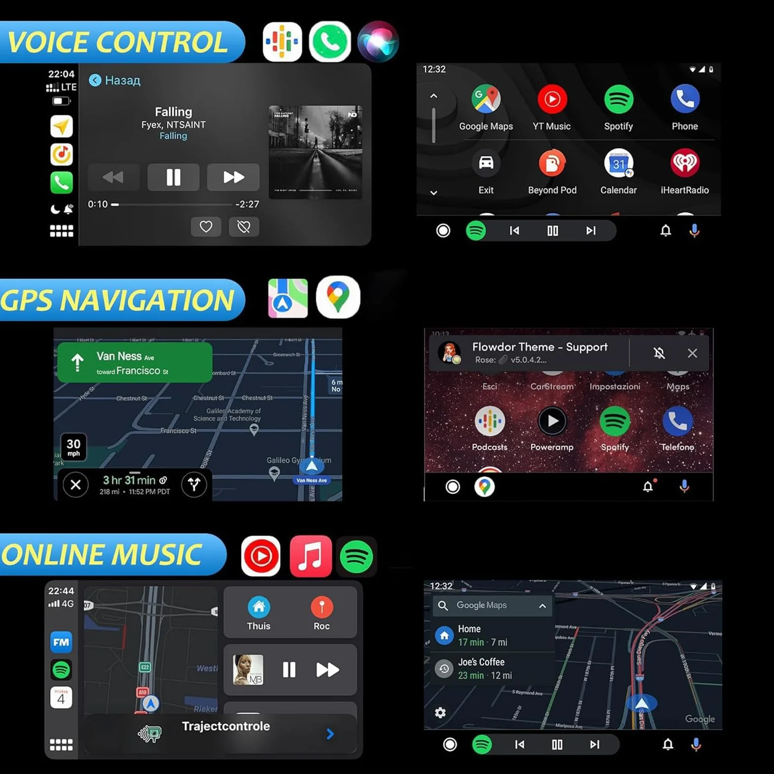 Adaptador CarPlay dla SsangYong KGM Torres, USB Conexión Rápida y Stabilny Bluetooth Bezprzewodowe WiFi Plug Play Akcesoria samochodowe, A/Czarny