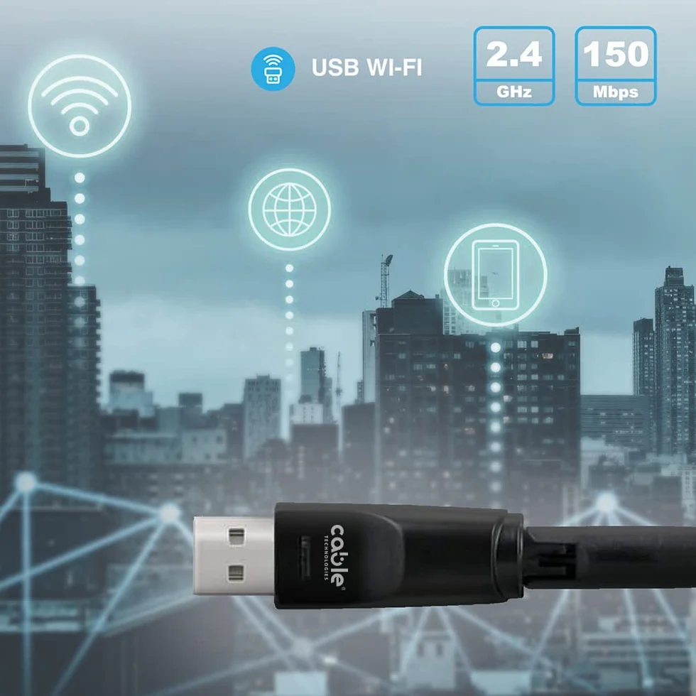 Cable Technologies Pamięć internetowa USB WiFi, antena PC 1200M, adapter wysokiej prędkości 2,4 GHZ, uniwersalny klucz sprzętowy, do PC/laptopa/komputera stacjonarnego/Mac Windows