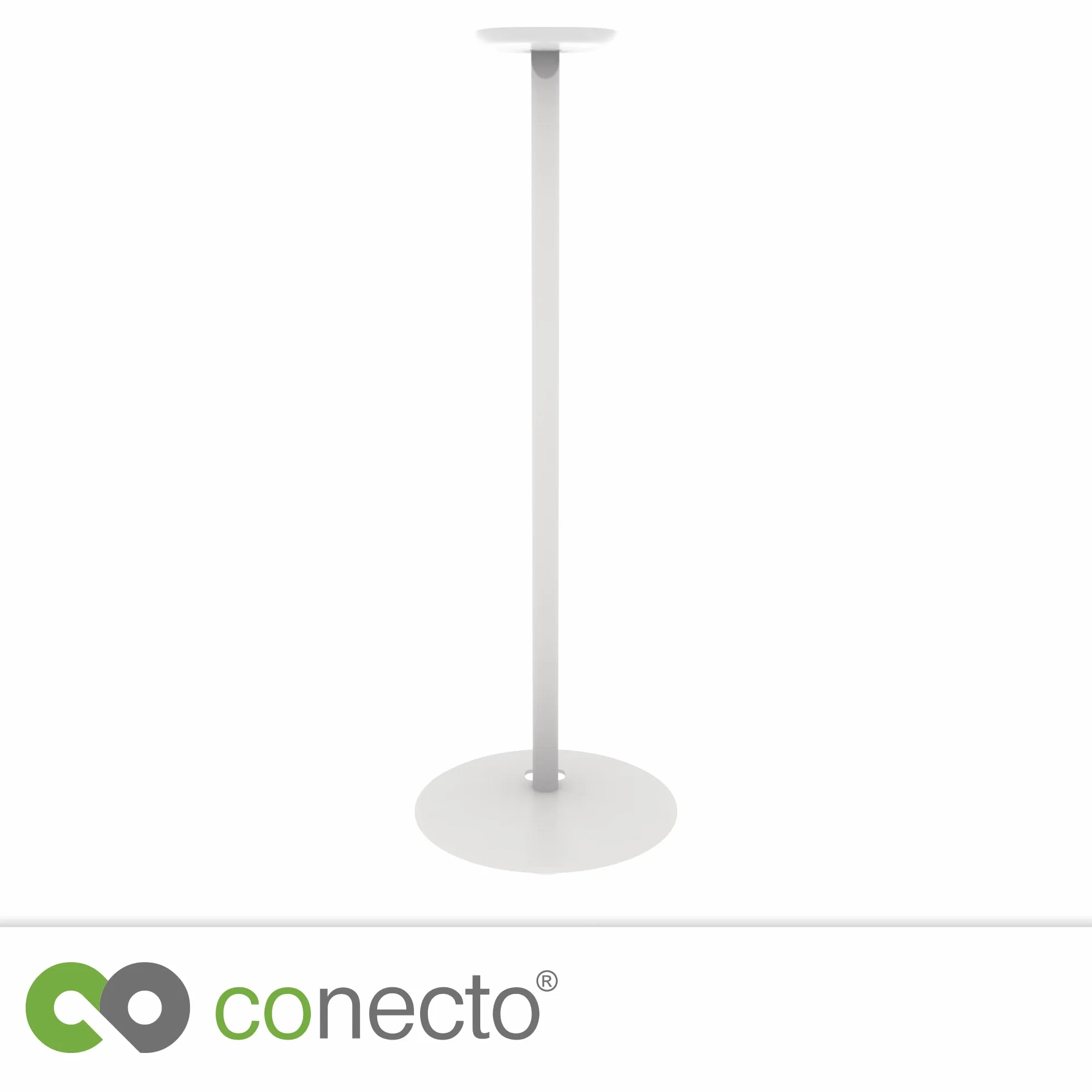 Conecto Stojak na głośniki do SONOS ONE (SL) i Play:1 z zarządzaniem kablami, stal i aluminium, 71,6 cm, biały