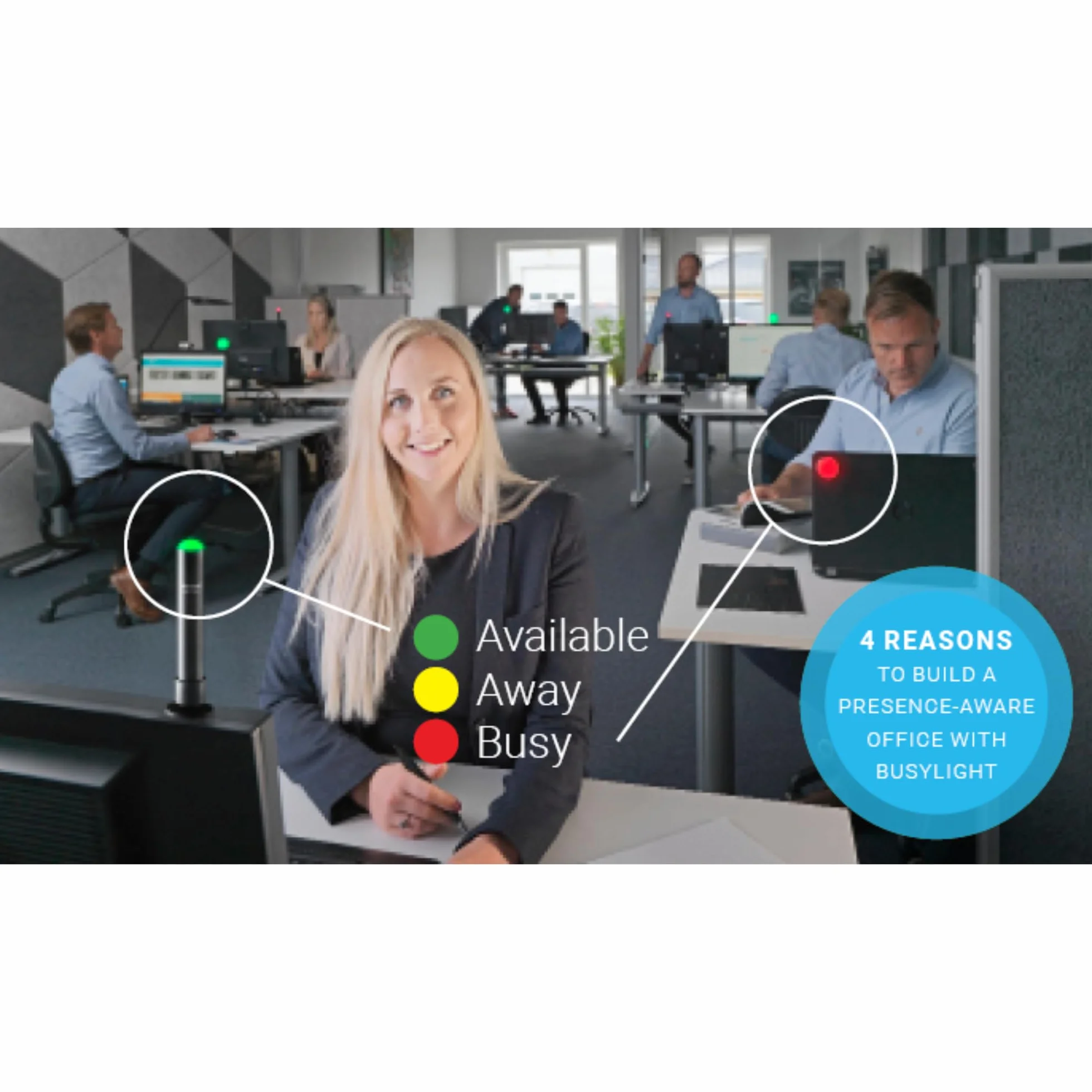 Busylight UC Omega USB – Lampka LED Statusu do Biura i Home Office – Wskaźnik Dostępności do Połączeń, Spotkań i Skupienia – Współpracuje z Teams, Zoom, Skype, Cisco