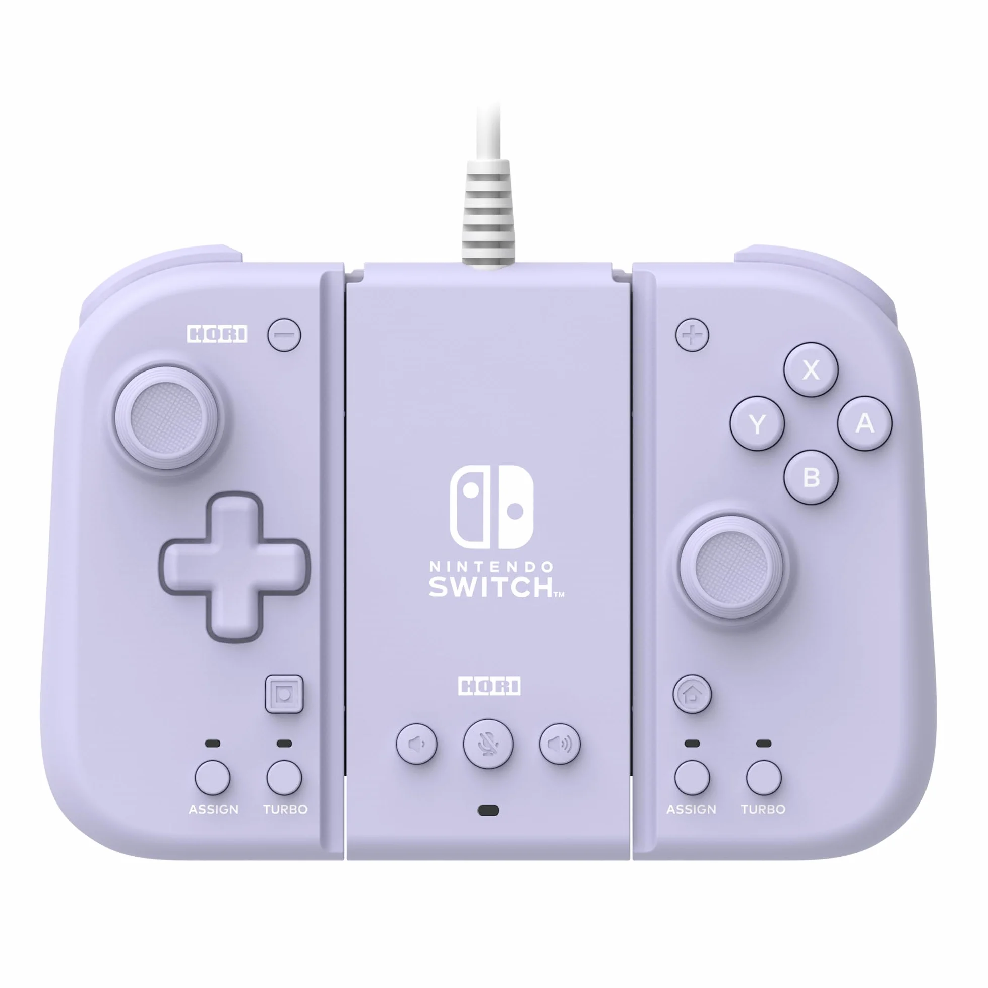 Hori Split Pad Compact Attachment Set (Violetto Lawenda) Ergonomiczny kontroler trybu przenośnego z przewodowym adapterem do Nintendo Switch/OLED - Oficjalna licencja Nintendo i Pokémon