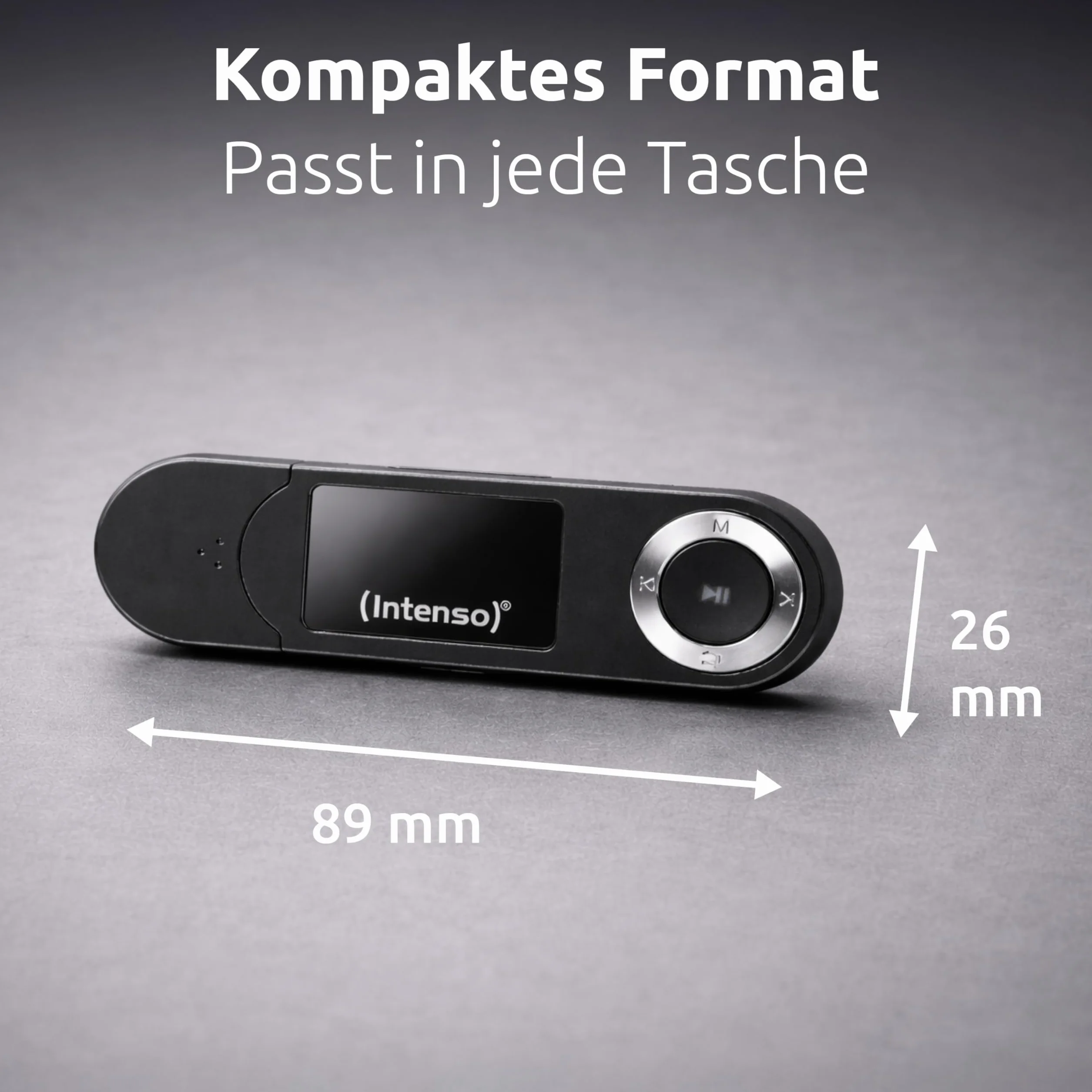 Intenso Music Walker odtwarzacz MP3 64 GB z wyświetlaczem LCD, karta microSD, USB 2.0, bateria AAA, słuchawki, czarny