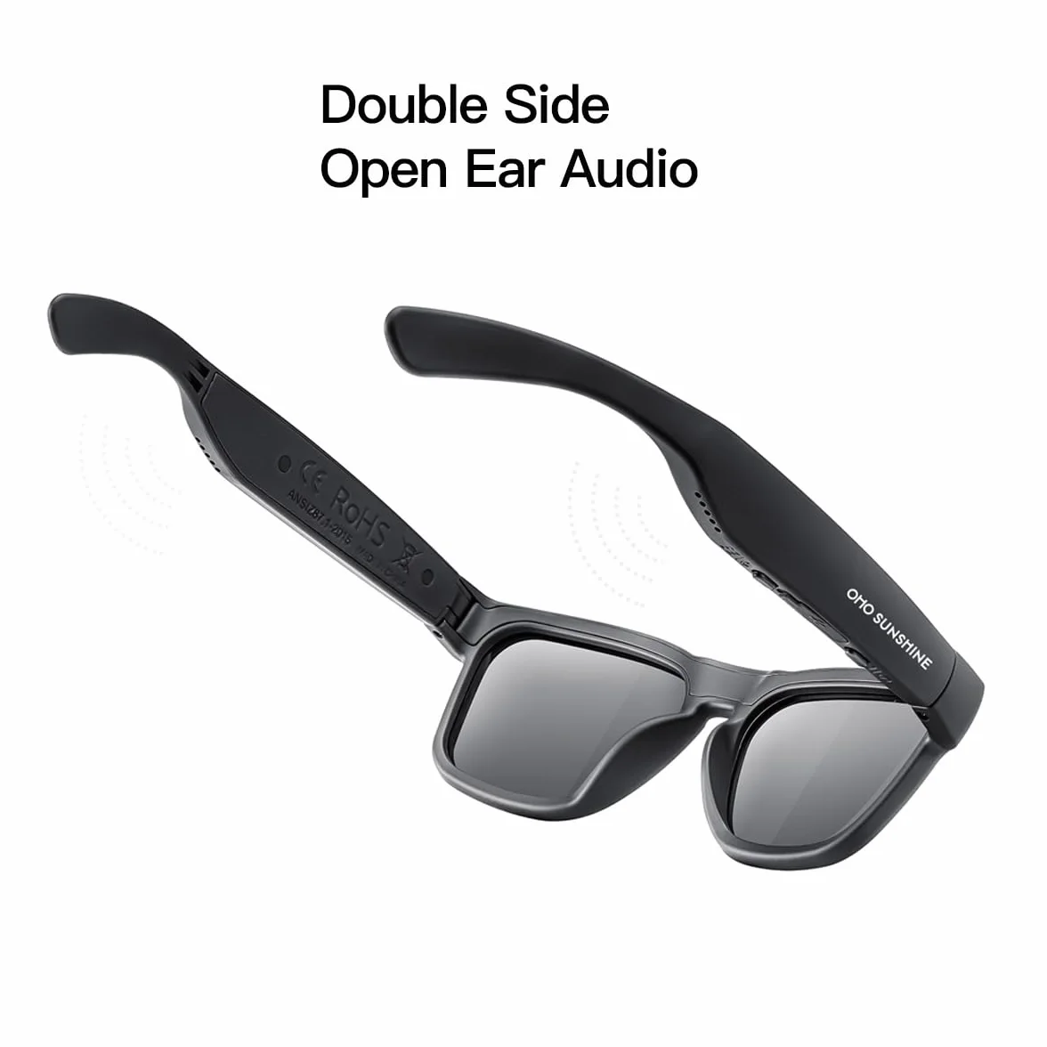 OhO sunshine Water Resistant Audio Sunglasses,Fashionable Bluetooth Sunglasses to Listen Music and Make Phone Calls,UV400 Polarized Lens