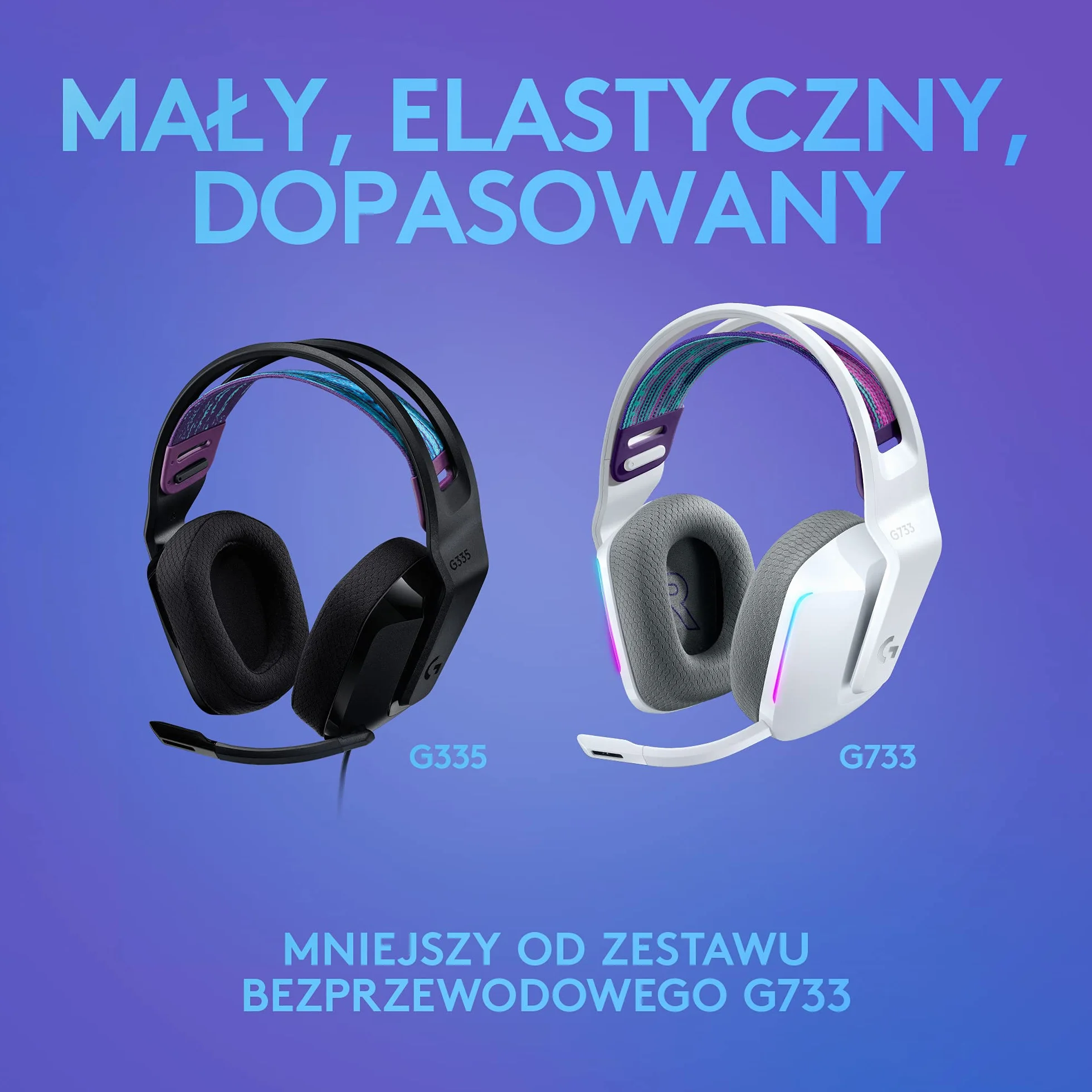 Logitech G335 Przewodowy zestaw słuchawkowy do gier z mikrofonem Flip to Mute, Mini Jack 3,5 mm, nauszniki z pianki memory, kompatybilny z PC, PlayStation, Xbox, Nintendo Switch - Czarny