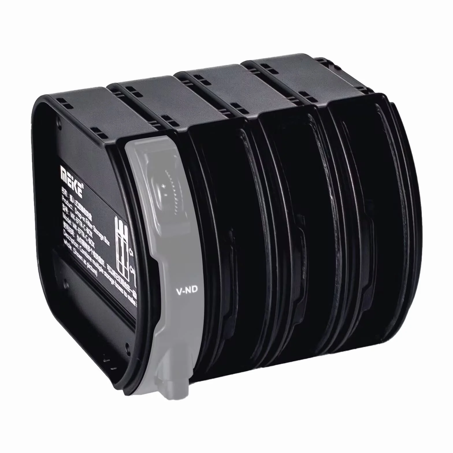 Meike EFTR-C Pudełko do przechowywania filtra kroplowego do CPL VND przezroczysta czarna obudowa z 4 filtrami UV