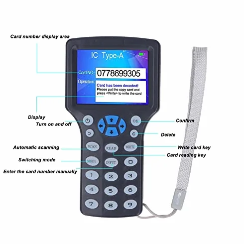 Czytnik Kart RFID NFC, Kopiarka, Pisarz, Duplikator z Brelokiem UID, Ekran HD 2,8 Cala w Pełnym Kolorze, Inteligentny Wyświetlacz, Port USB, Programator Dekodowania