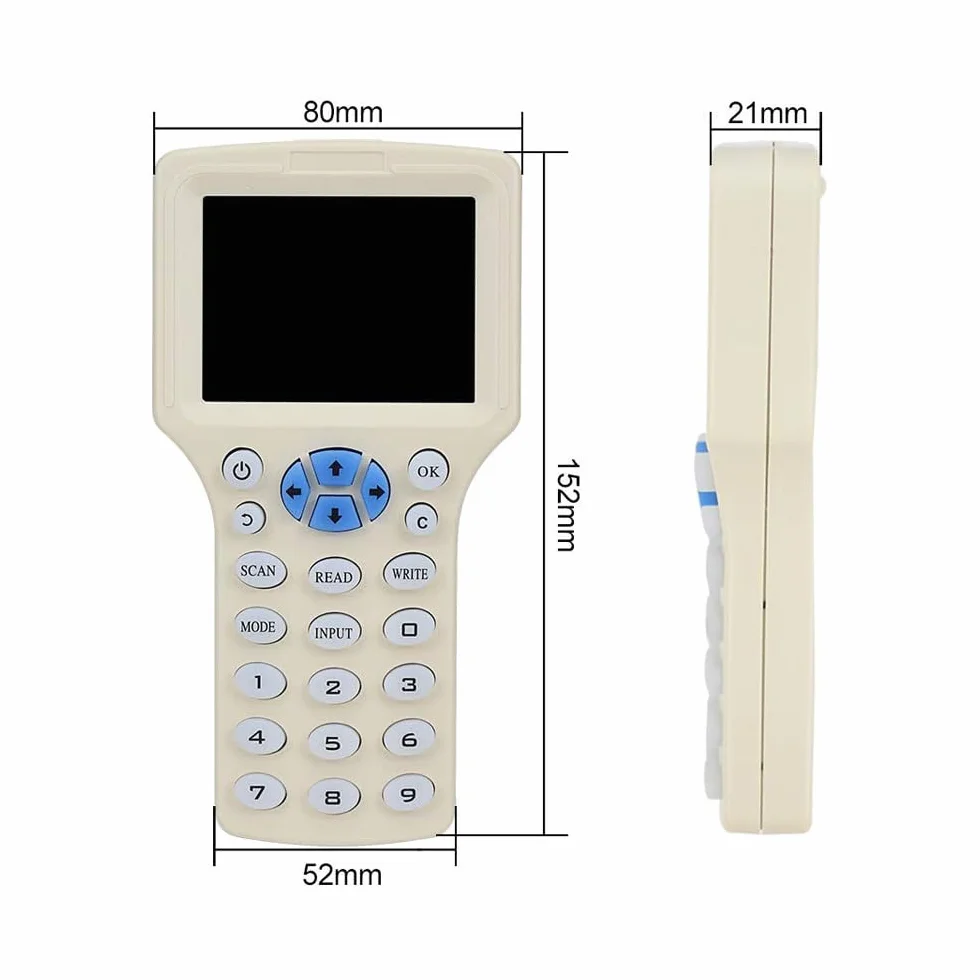 Sarini Czytnik/zapis/duplikator, czytnik NFC, 125 kHz 13,56 MHz 10 częstotliwości, kloner kart inteligentnych RFID, dekoder zaszyfrowanych kart, z możliwością zapisu kluczy