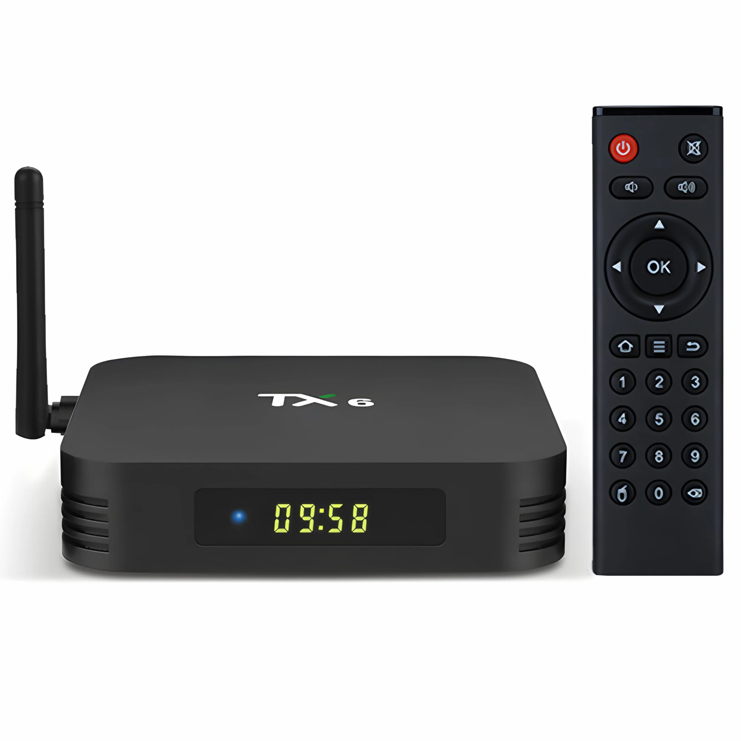 Retoo Android TV Box TX6 Smart TV Box z pilotem zdalnego sterowania Quad-Core AllWinner H6 4 x 1,5 GH, konwerter procesora (32 GB 4 GB RAM) 2,4 GHz WiFi Ethernet USB 3.0 MALI-T720 zasilacz