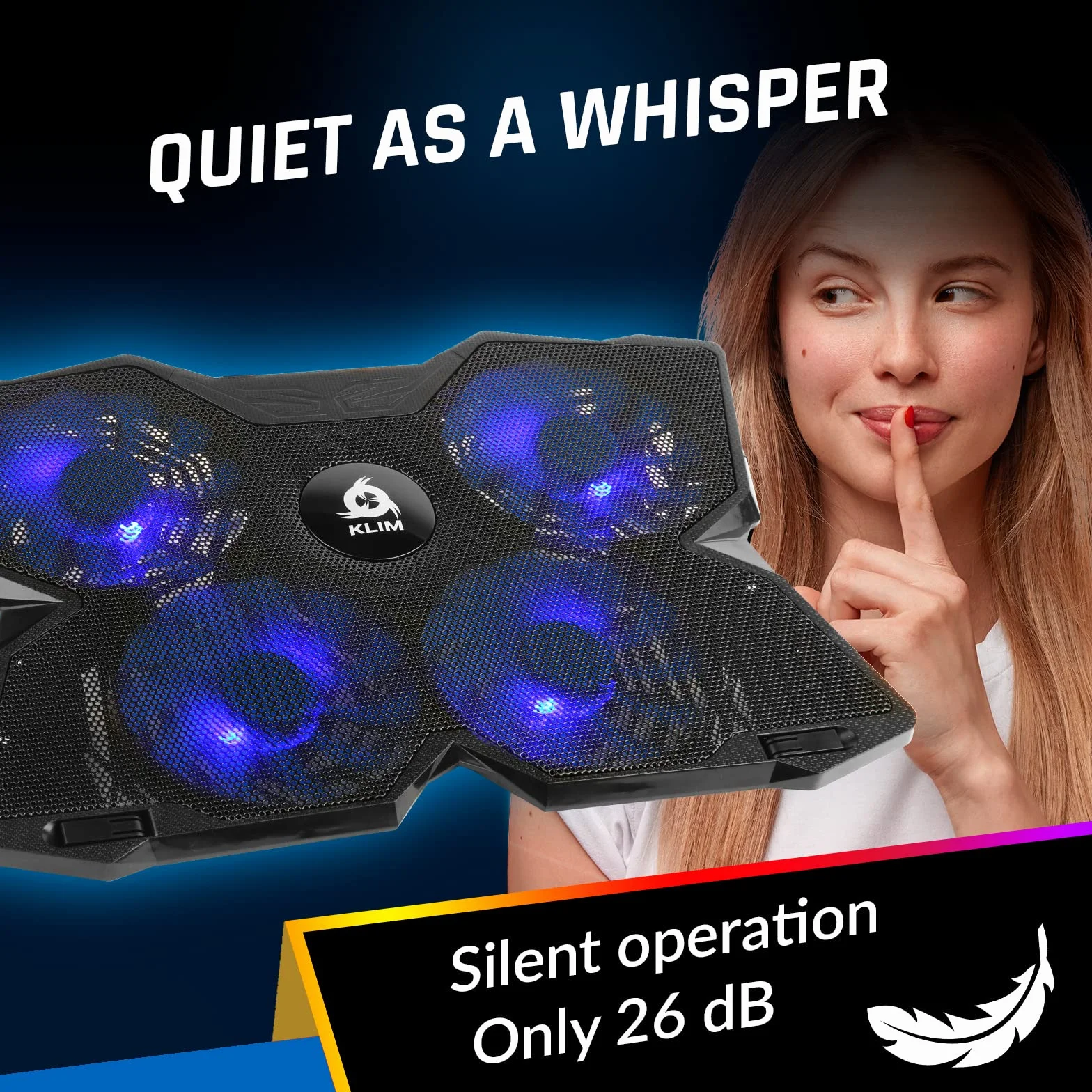 KLIM Wind Podkładka chłodząca do laptopa 4 wentylatory niebieski