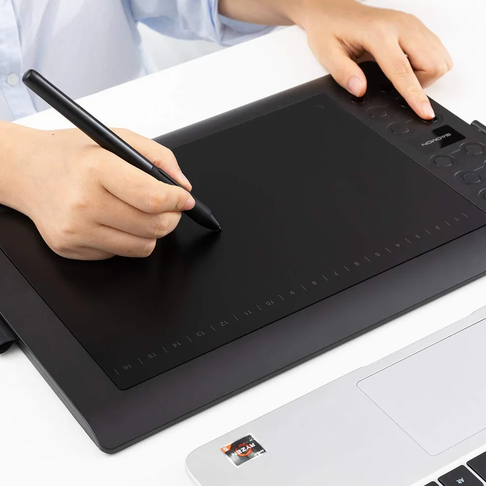 GAOMON M106K PRO – 10-calowy tablet graficzny z 8192 poziomami ciśnienia 8192, bezstratny rysik i 12 przycisków, kompatybilny z telefonami z systemem Windows/Mac/Android