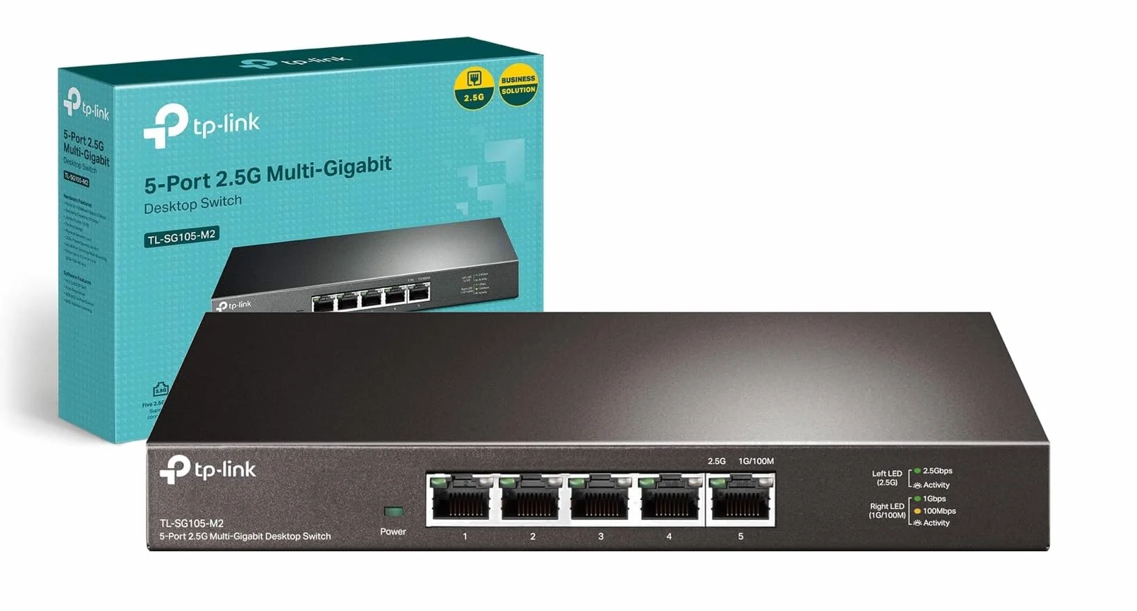 TP-Link TL-SG105-M2 | Przełącznik 2.5G 5× 2.5 Gb/s | Metalowa obudowa | Plug & Play | Obsługa backhaul do NAS i WiFi 6