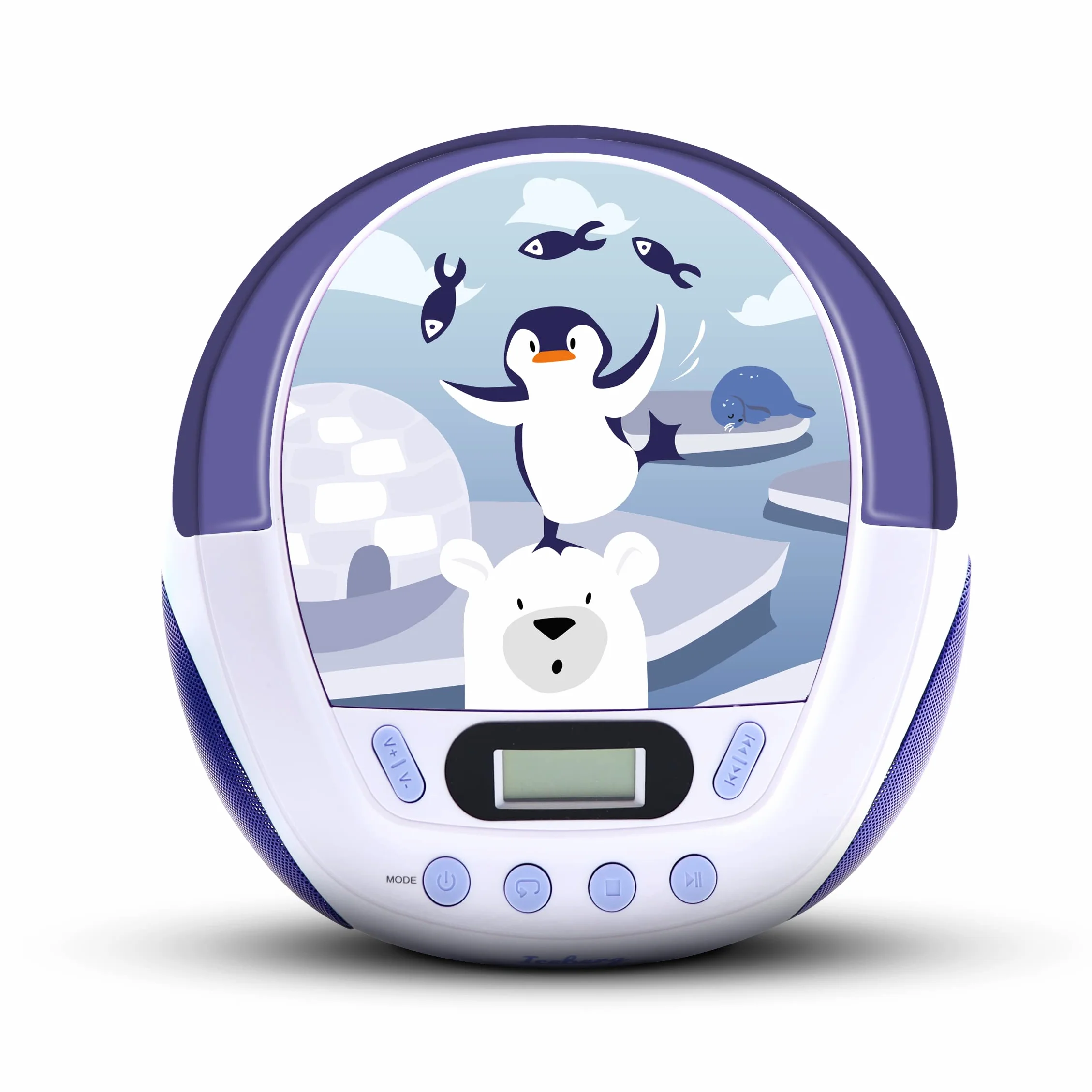 Metronic 477179 Odtwarzacz CD Iceberg MP3 z portem USB i wejściem audio, wyjście słuchawkowe Biały/Niebieski