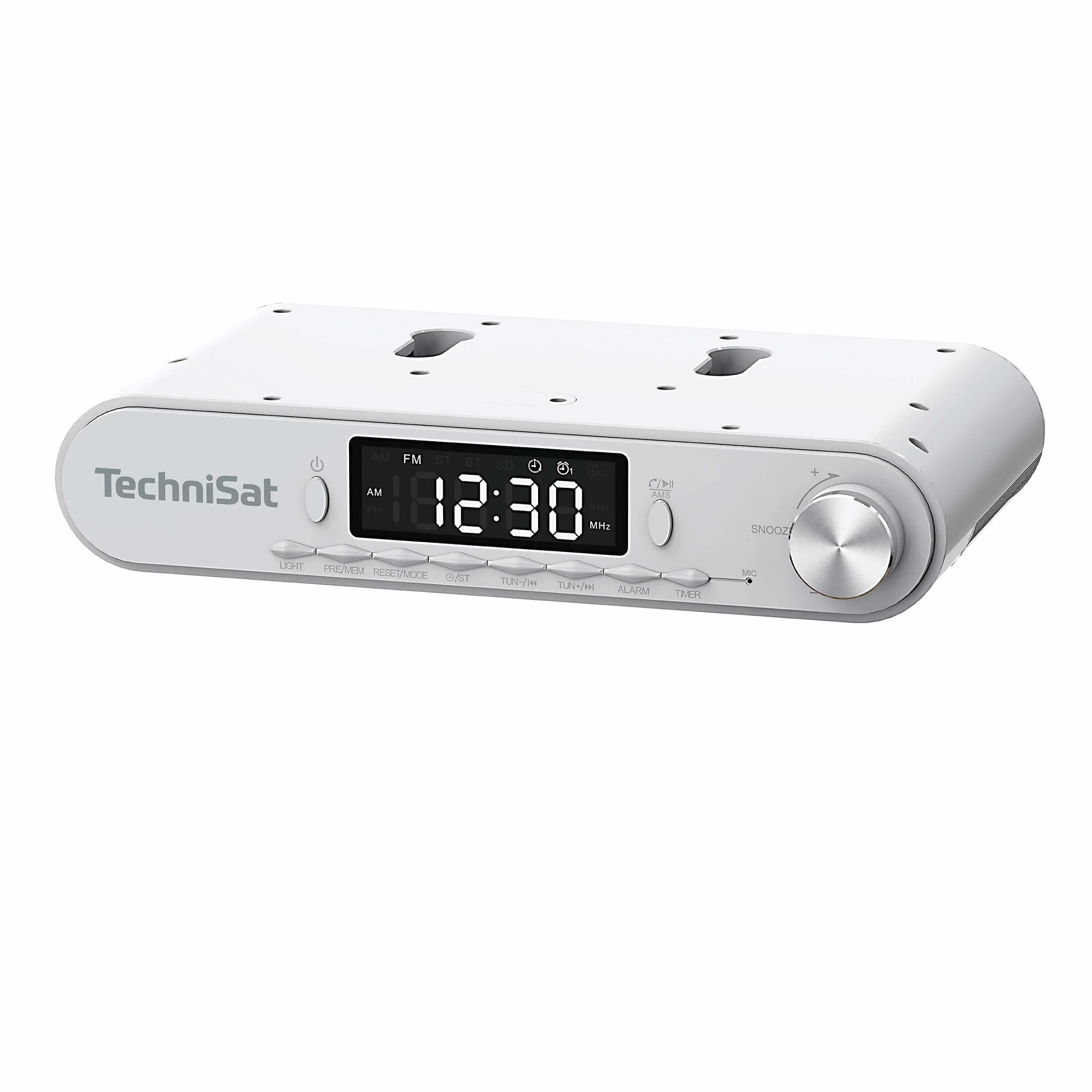 TechniSat Viola radio kuchenne podszafkowe UKW/FM Bluetooth wyświetlacz LED lampa robocza timer budzik głośnik 5 W białe