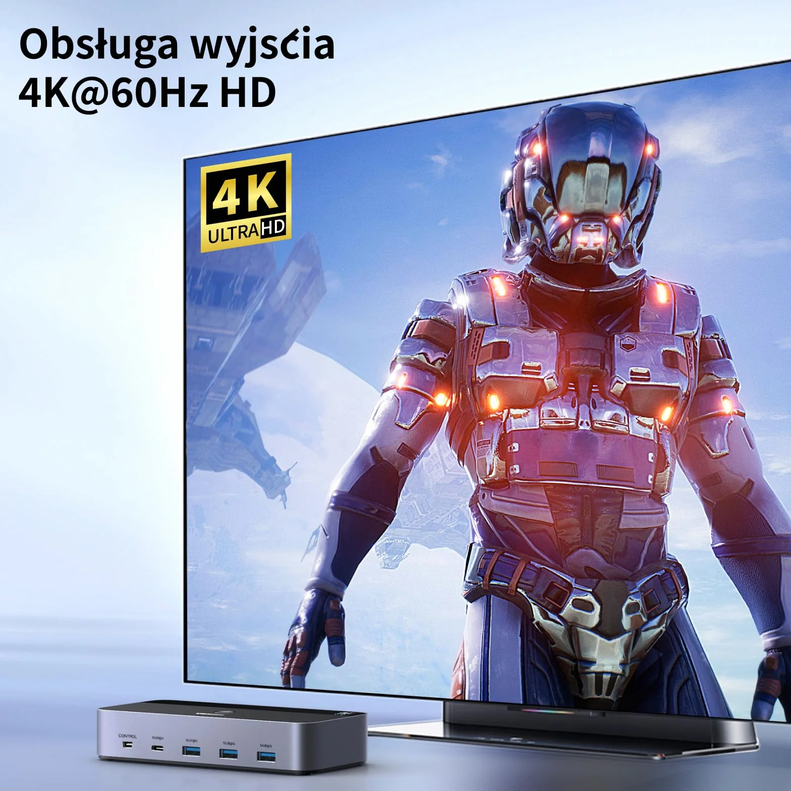 UGREEN HDMI 2.0 KVM Switch 2 PC 2 monitory 4K60Hz przełączanie klawiatury i kontrolera pulpitu 4 porty USB 3.0 kompatybilne z Windows/Linux/macOS itp.