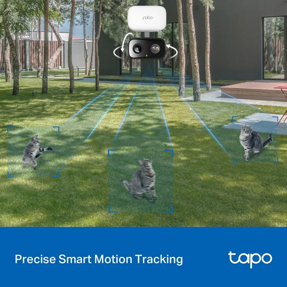 TP-Link Tapo C206 mini kamera do monitoringu z nagrywaniem, 1080p, zasięg 360°, do użytku wewnątrz i na zewnątrz, rozpoznawanie i powiadomienia, karta microSD do 512 GB, 105,3 × 77,8 × 69,8 mm