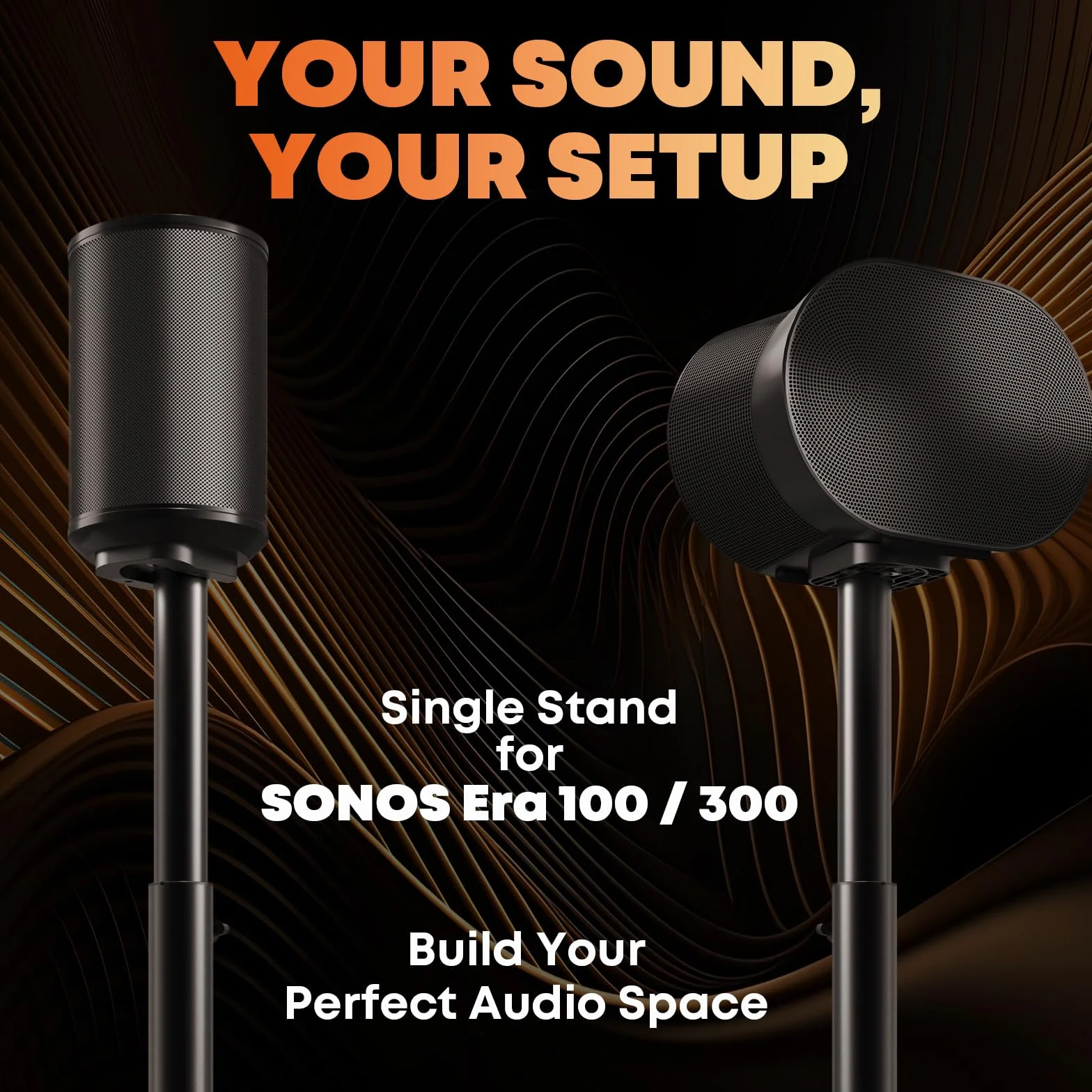 Podstawka Pod Głośnik Sonos Era 100 & 300 – Regulowana 74–99 cm, Podstawa Dual-Mount, Zarządzanie Kabli, Max 5 kg, Czarny