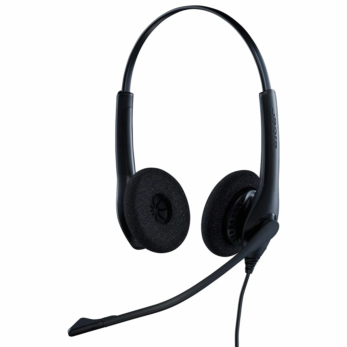 Jabra Biz 1500 Quick Disconnect On-Ear Stereo Headset - Corded Headphone with Noise-cancelling Microphone and Volume Spike Protection for Deskphones, Black