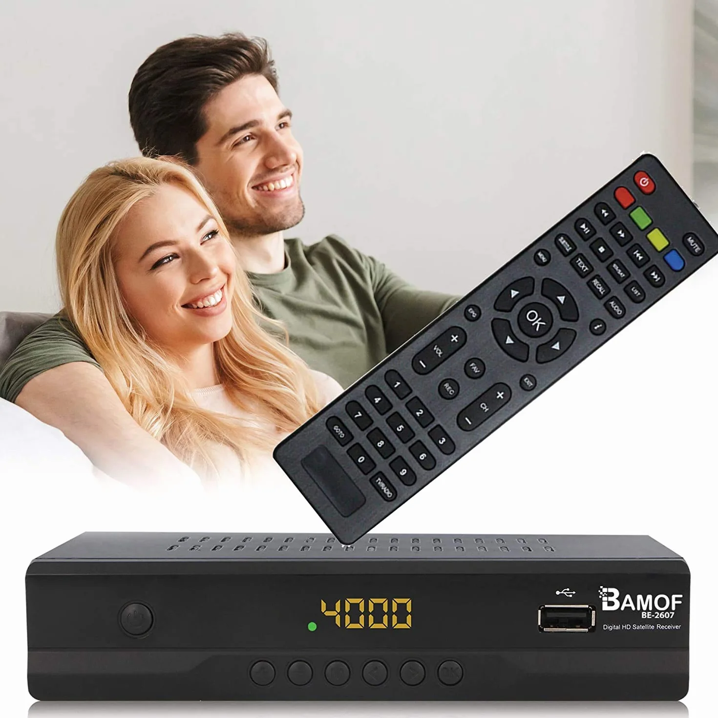 Bamof BE-2607 cyfrowy odbiornik satelitarny (HDTV, DVB-S/S2, HDMI, SCART, 2 x USB 2.0, Full HD 1080p) [wstępnie zaprogramowany dla Astra Hotbird Türksat] [Klasa energetyczna A+++]