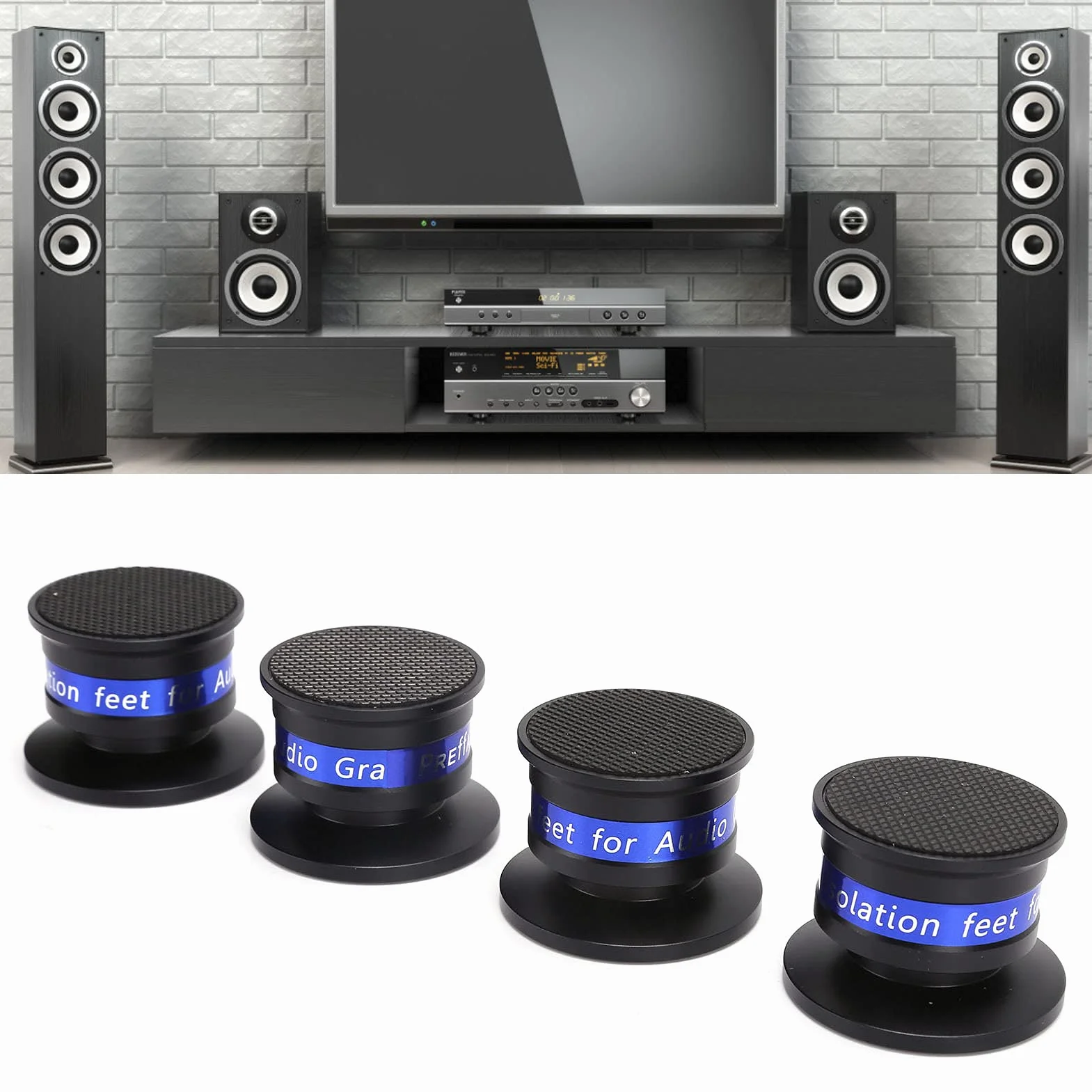 Nóżki Izolacyjne, Kolce Podkładki Izolacyjnej Audio Gramofonu do Wzmacniacza CD/DVD, Kolce do Nóżek Audio, Nóżki Izolacyjne Audio(czarny)