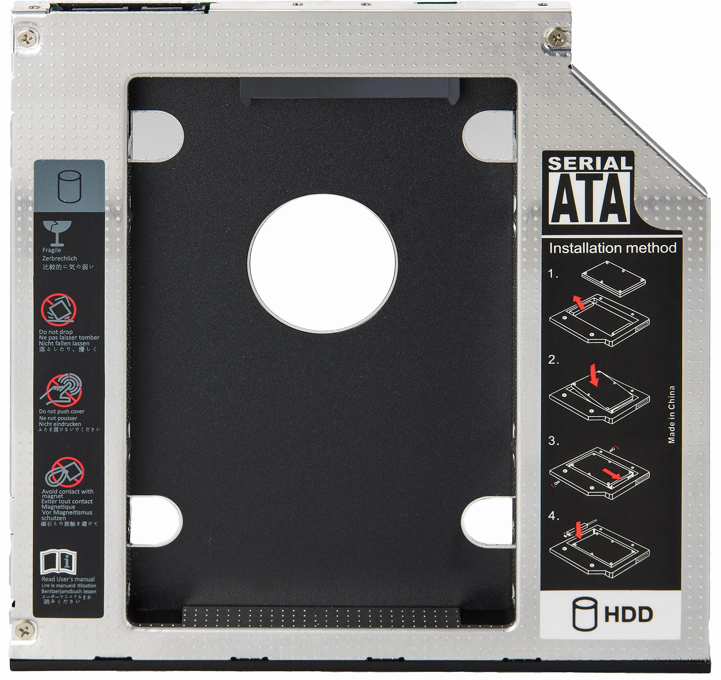Poppstar rama napędu do dysku twardego SSD/HDD 2,5” (7 mm, 9,5 mm), we wnęce dysków CD-DVD SATA 3 (do notebooka, laptopa), rama napędu, zestaw do przebudowy