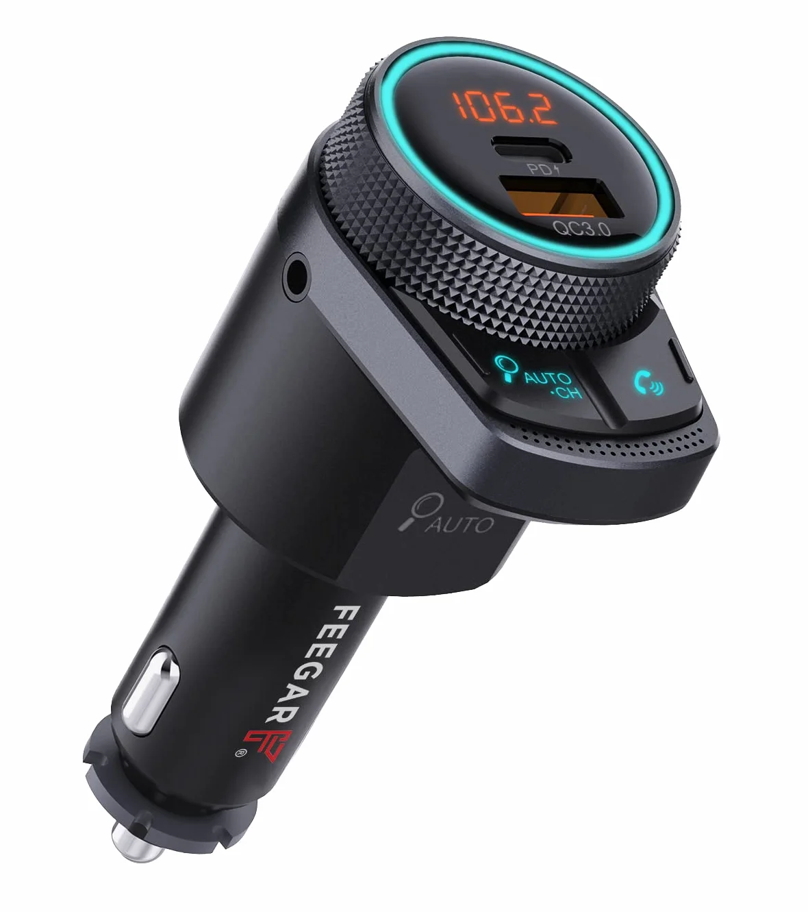 Feegar Q300 Pro Transmiter FM Bluetooth Stereo Ładowarka samochodowa USB 38W QC3.0 PD