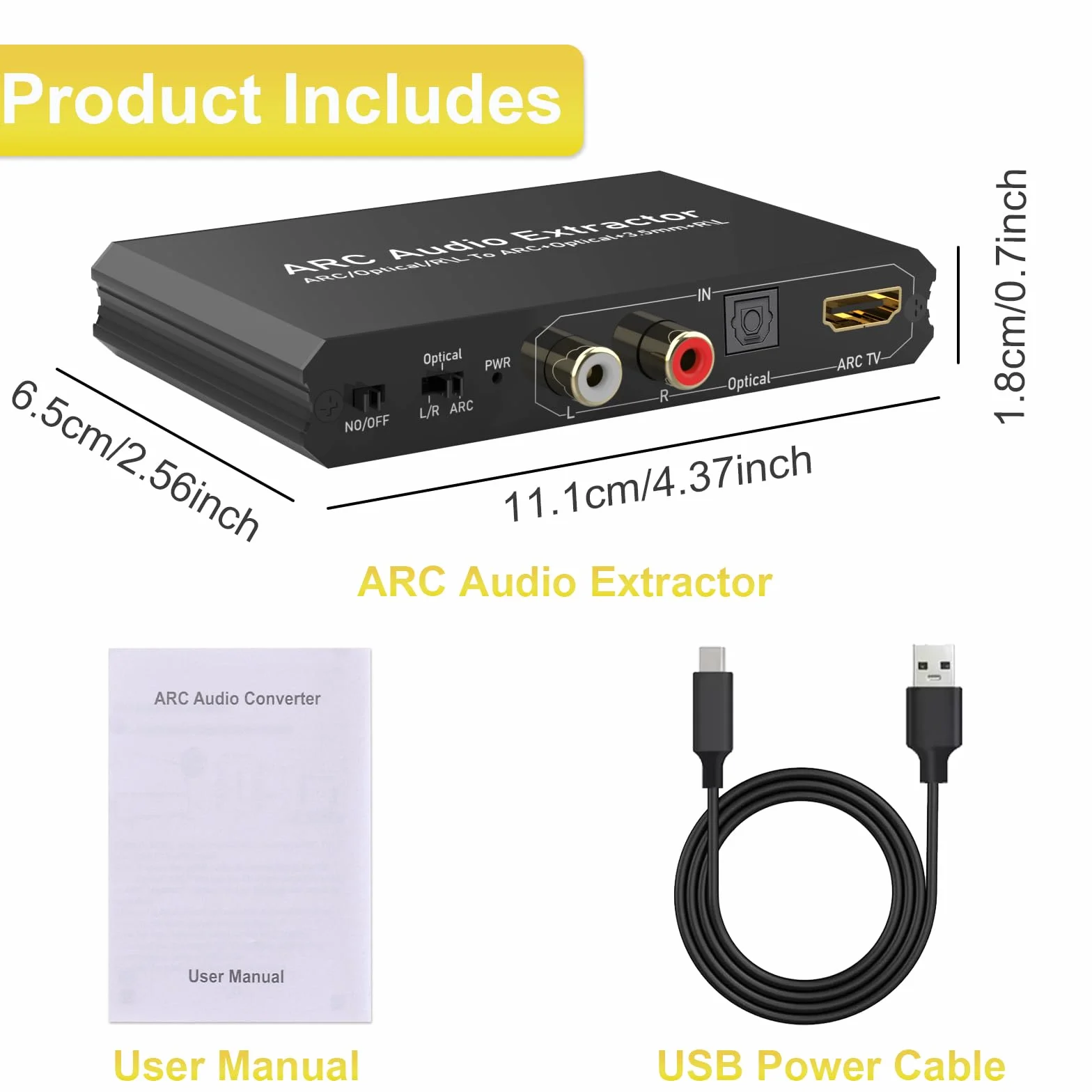 Tendak 192KHz ARC Audio Extractor, cyfrowy konwerter audio, HDMI ARC + optyczny + RCA L/R do HDMI + optyczny + RCA L/R + 3,5 mm stereo do wzmacniacza dźwięku HDTV Soundbar, głośników i słuchawek