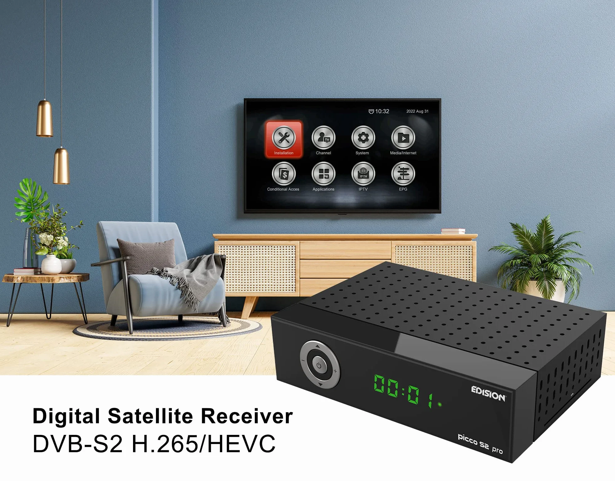 EDISION PICCO S2 pro Full HD Odbiornik satelitarny DVB-S2 H.265 WiFi Multistream HDMI