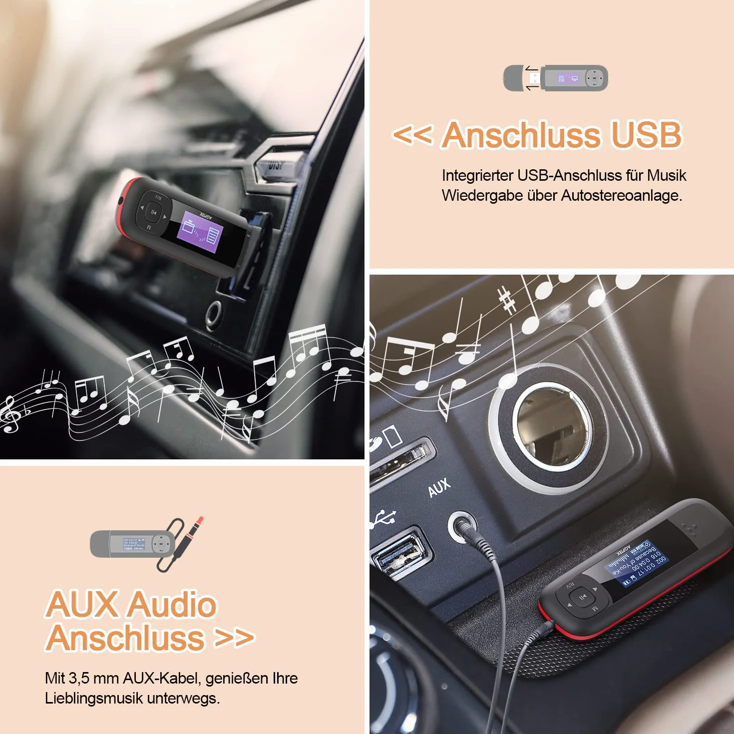 8 GB USB odtwarzacz MP3, przenośny, z radiem FM, odtwarzacz muzyki, zasilany akumulatorem, czarny i czerwony