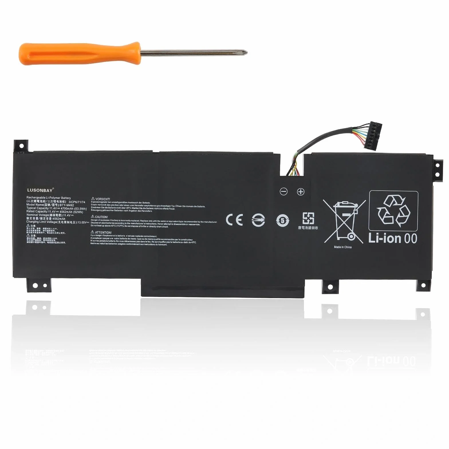 Bateria do MSI Katana GF66 GF76 Crosshair 15 17 Pulse GL66 GL76 Sword 15 BTY-M492