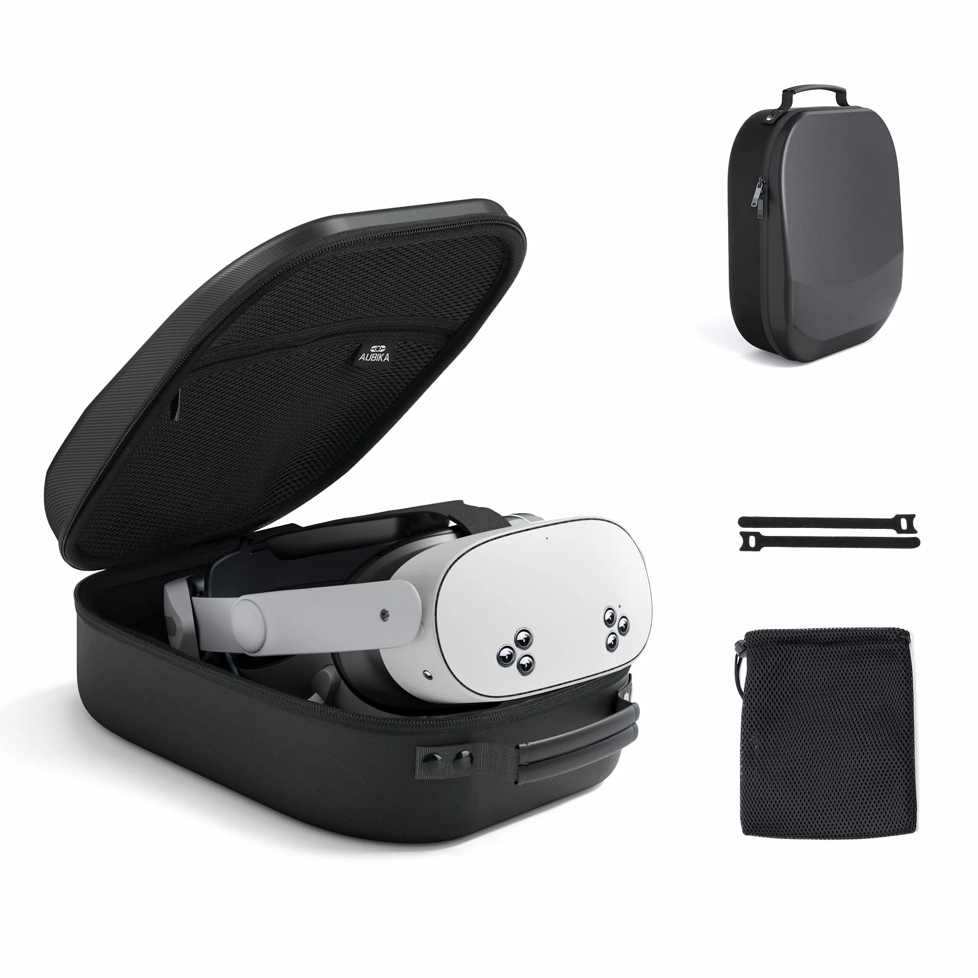 Twardy futerał do Meta/Oculus Quest 2, Czarny, 31.00 × 22.00 × 13.50 cm, Kompatybilny z Meta Quest 3 / Oculus Quest 2 i 1 i Pro/Pico 4