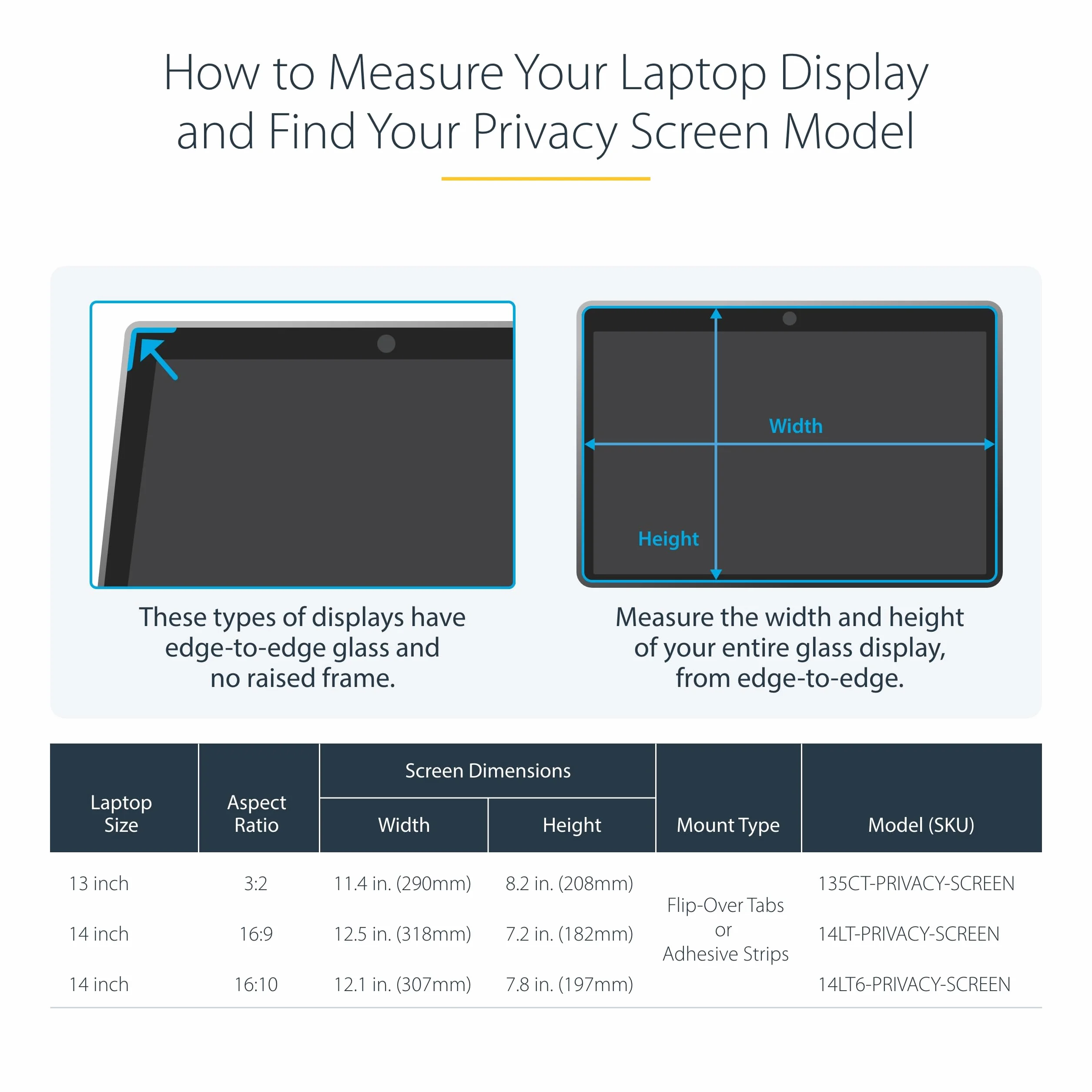 StarTech.com 13,5" ekran dotykowy 3:2, filtr prywatyzujący do laptopa, z klapką