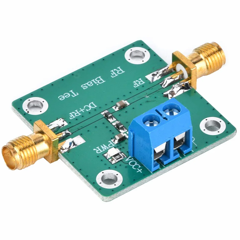 Aramox Bias Tee pasuje do aktywnego wzmacniacza szerokopasmowego anteny, 10-6000 MHz RF mikrofala HF Bias Tee DC Bias zasilacz