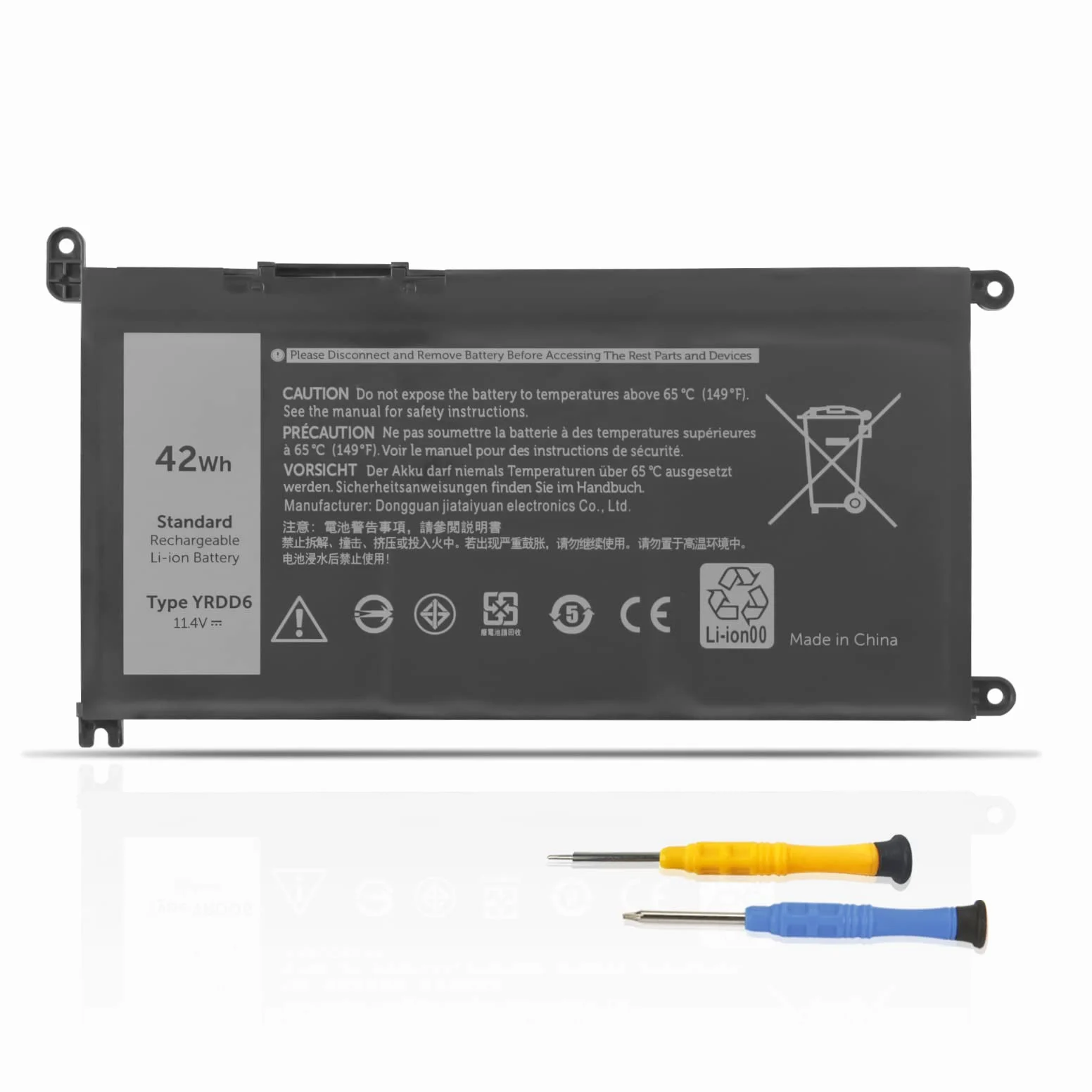 K KYUER 42Wh YRDD6 Laptop Bateria do Dell Inspiron 3480 3481 3482 3490 3493 3590 3593 3595 3580 3581 3582 3583 3584 3585 3780 3781 3782 3785 3790 3793 5481 5485 5488 5491 5493 5590 5591 5593 5594 5598