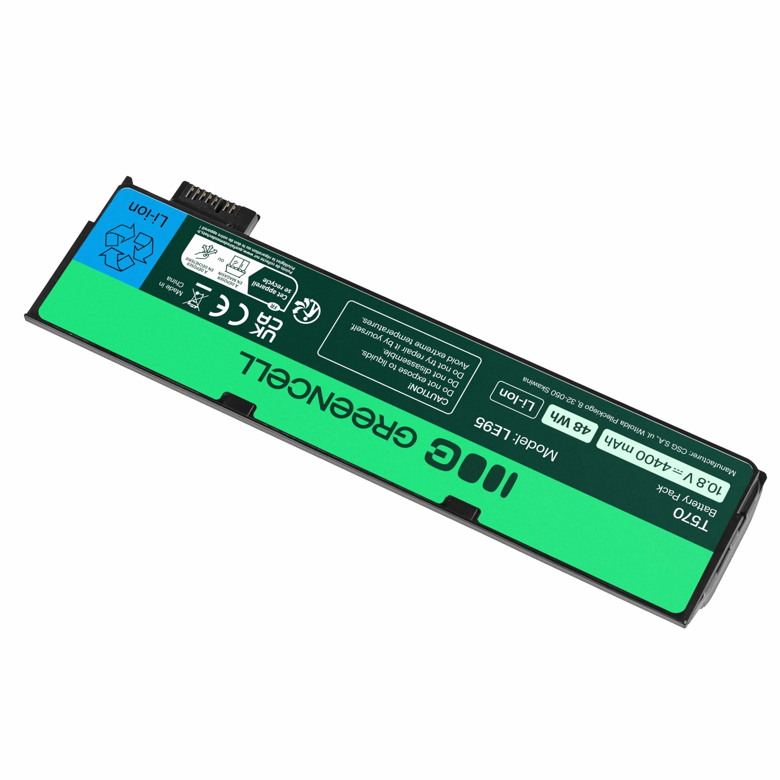 Green Cell Powiększona Bateria 01AV422 01AV423 01AV424 01AV425 01AV426 do Lenovo ThinkPad A475 P51S T25 T470 T570 (4400 mAh, 10.8-11.1 V, Kolor Czarna)
