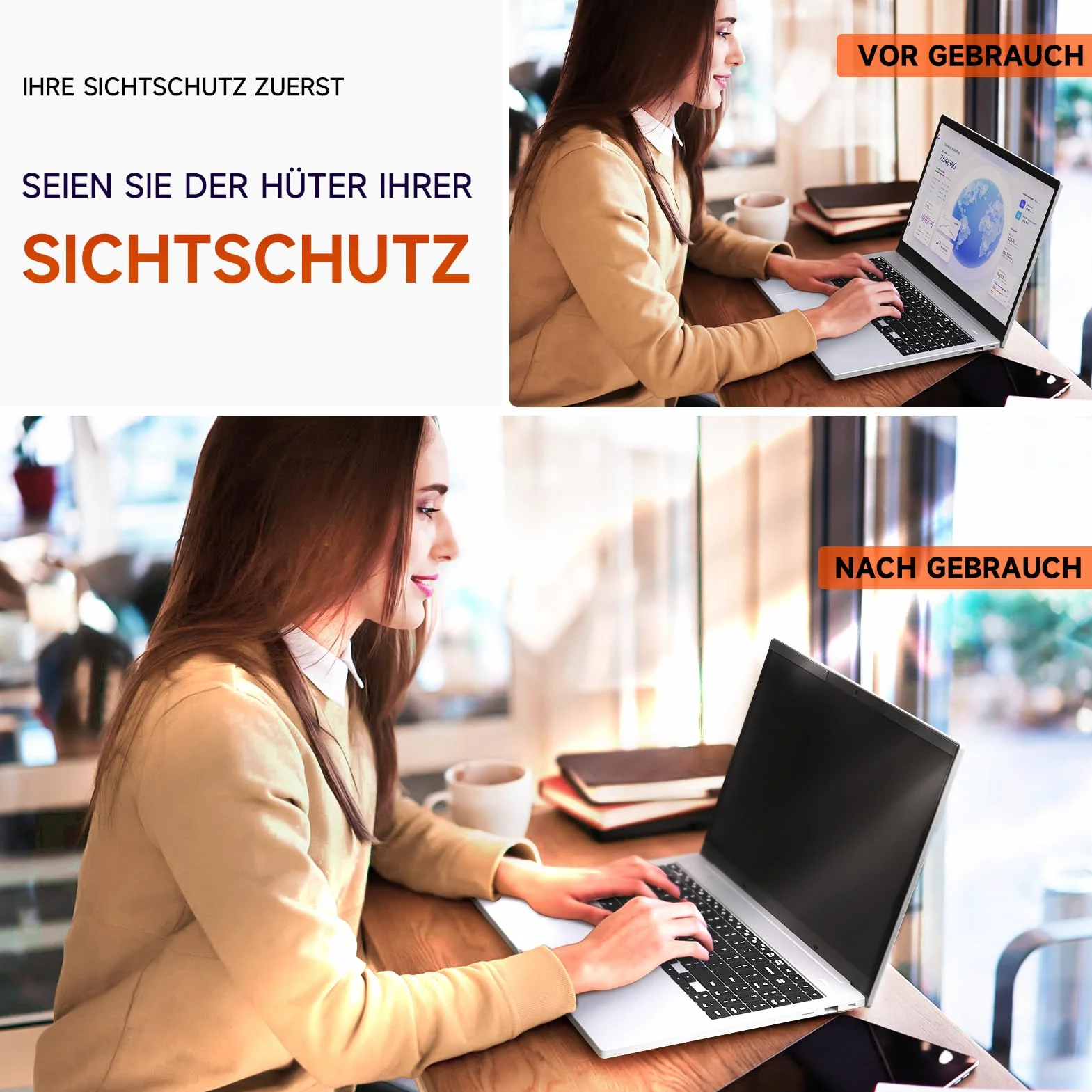 Mamol Magnetyczna ochrona prywatności do laptopa 14" 16:9, zdejmowana folia maskująca, ochrona przed niebieskim światłem, ochrona przed oślepieniem, folia ochronna na wyświetlacz do Lenovo / HP / Dell