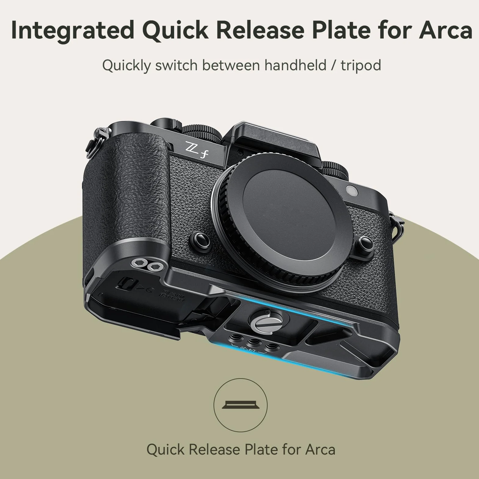 SMALLRIG Z f Handgrip L-Shape Grip dla Nikon Aparatu z Ergonomicznym Silikonowym Uchwytem, Wbudowaną Płytką Szybkiego Zwalniania dla Arca do Szybkiego Włączania Statywu/Fotografowania z Ręki - 4262